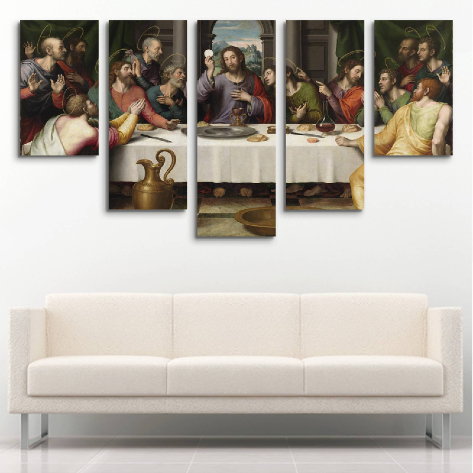 Cuadro decorativo Última Cena Arte decoración 150x80cm 5 piezas