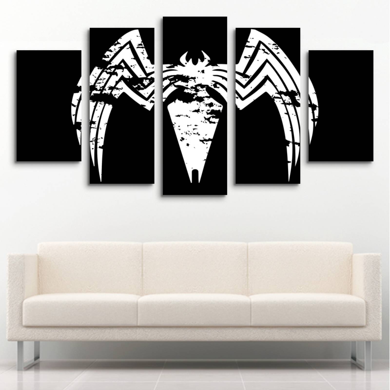 Cuadro decorativo Venom Spiderman Simbolo Superheroes moderno decoración 150x80cm 5 piezas