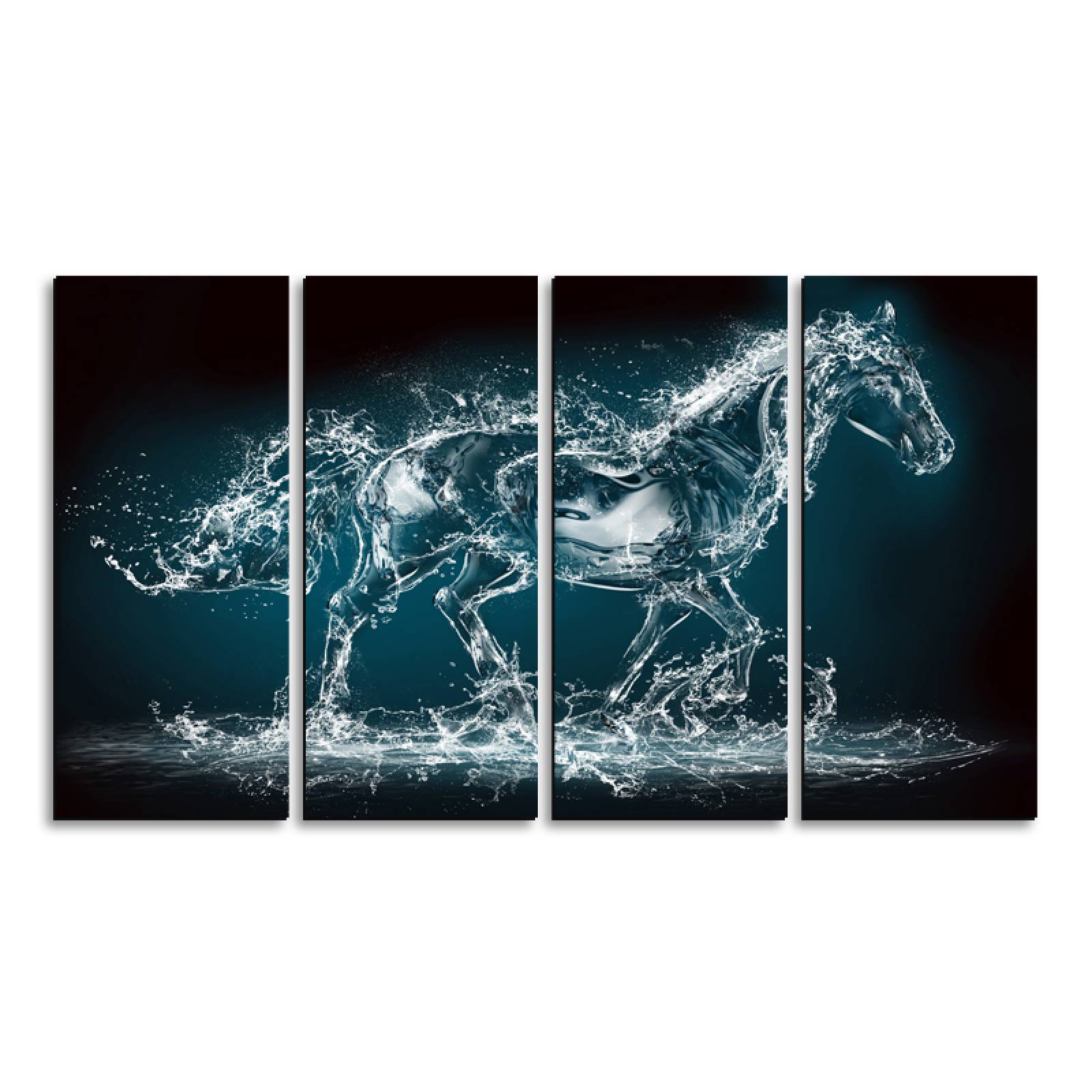 Cuadro decorativo Caballo de Agua Minimalista Animales 2 metros x 120cm Grandes Modernos 4 Piezas
