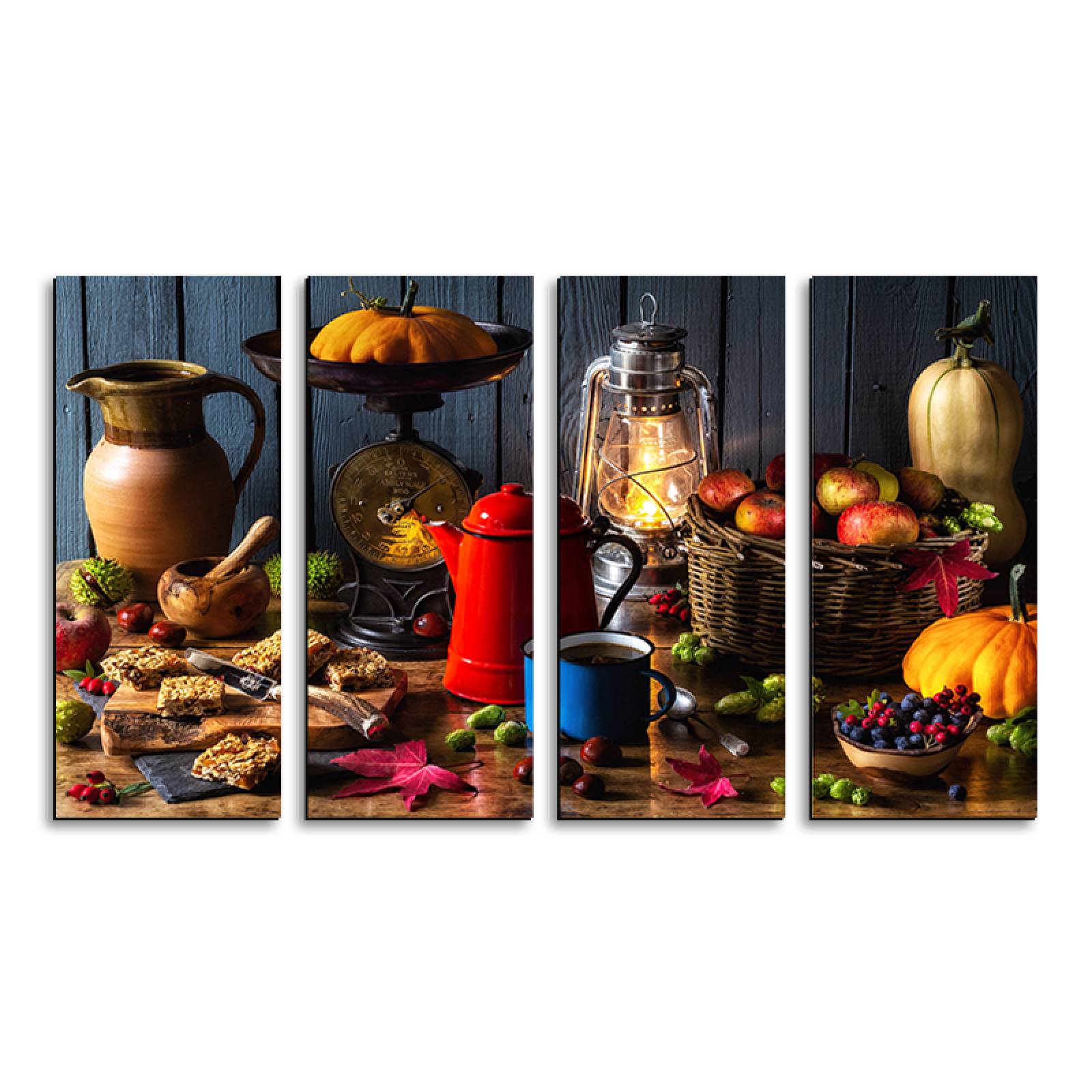 Cuadro decorativo Cocina Rústica Decoracion para Comedores y Restaurantes 2 metros x 120cm Grandes Modernos 4 Piezas