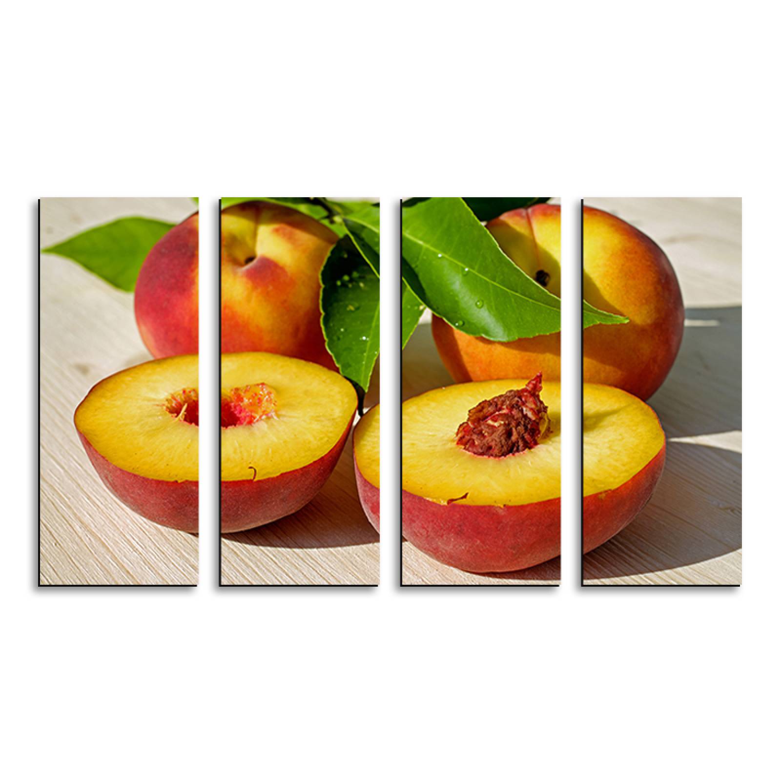 Cuadro decorativo Duraznos Frutas Decoracion para Comedores y Restaurantes 2 metros x 120cm Grandes Modernos 4 Piezas