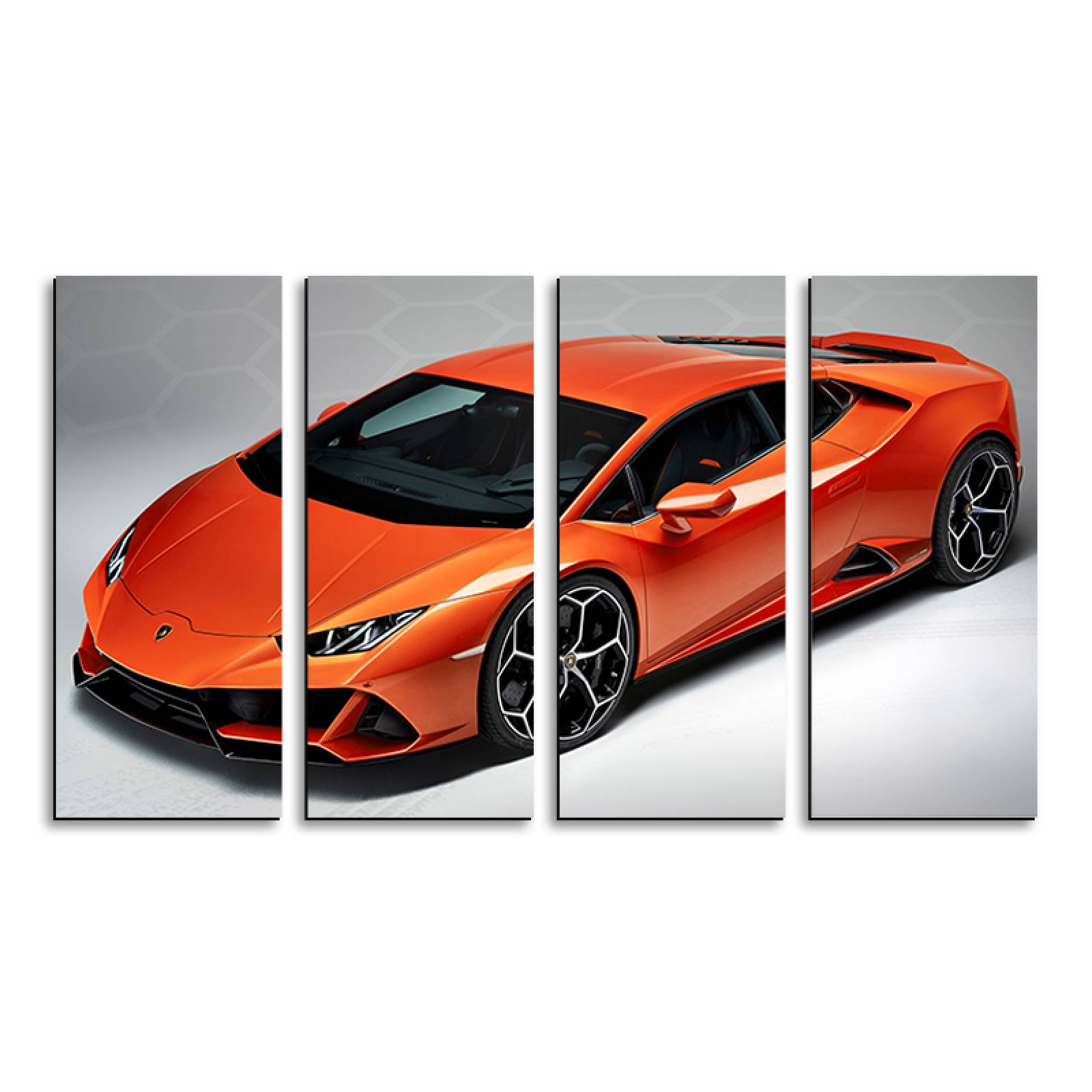 Cuadro decorativo Lamborghini Huracan Auto deportivo 2 metros x 120cm Grandes Modernos 4 Piezas