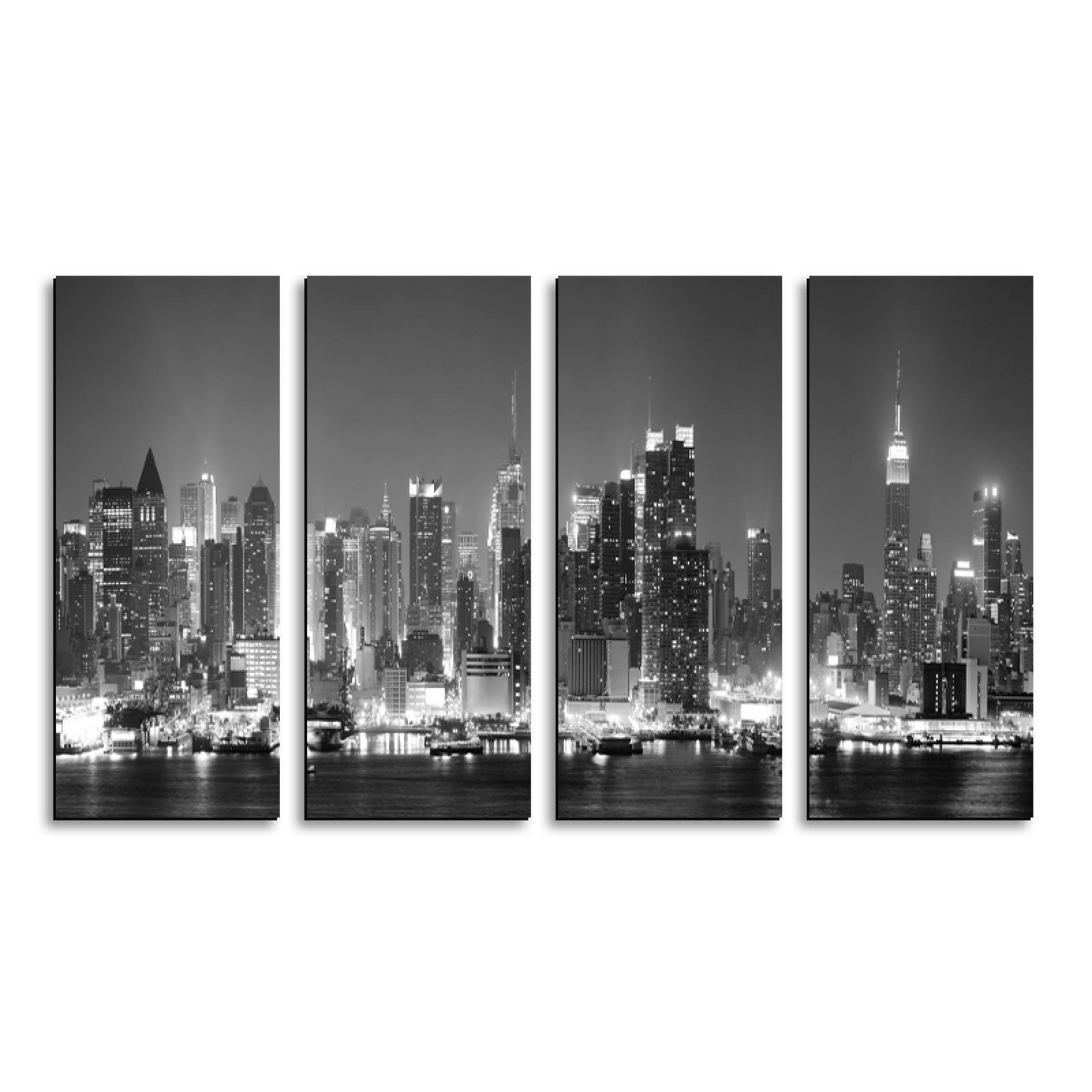 Cuadro decorativo New York Minimalista Paisaje Urbano 2 metros x 120cm Grandes Modernos 4 Piezas