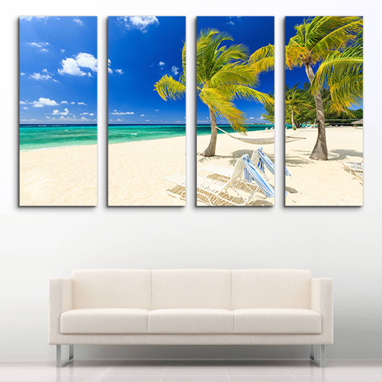 Cuadro decorativo Mar y Playa Paisaje Natural 2 metros x 120cm Grandes Modernos 4 Piezas