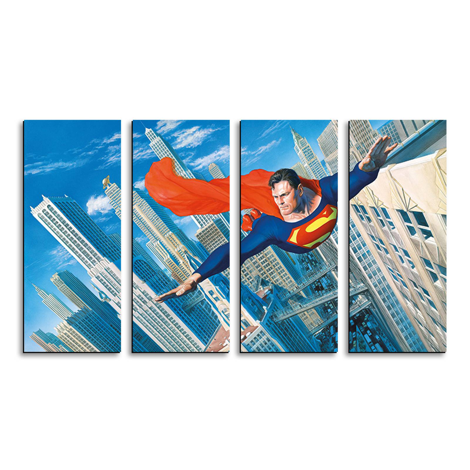 Cuadro decorativo Superman Comics Era Dorada 2 metros x 120cm Grandes Modernos 4 Piezas