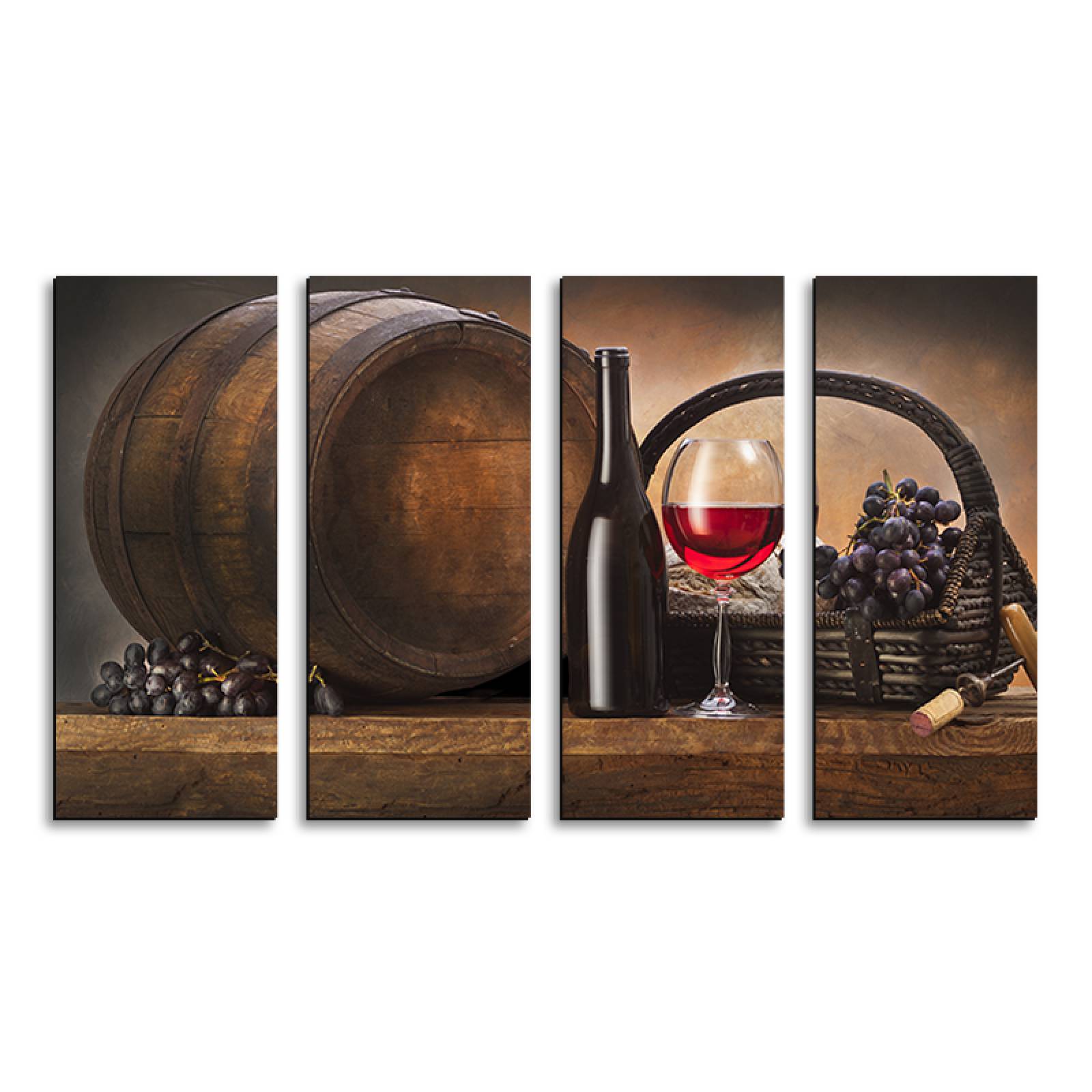 Cuadro decorativo Vinos de Mesa Decoracion para Comedores y Restaurantes 2 metros x 120cm Grandes Modernos 4 Piezas