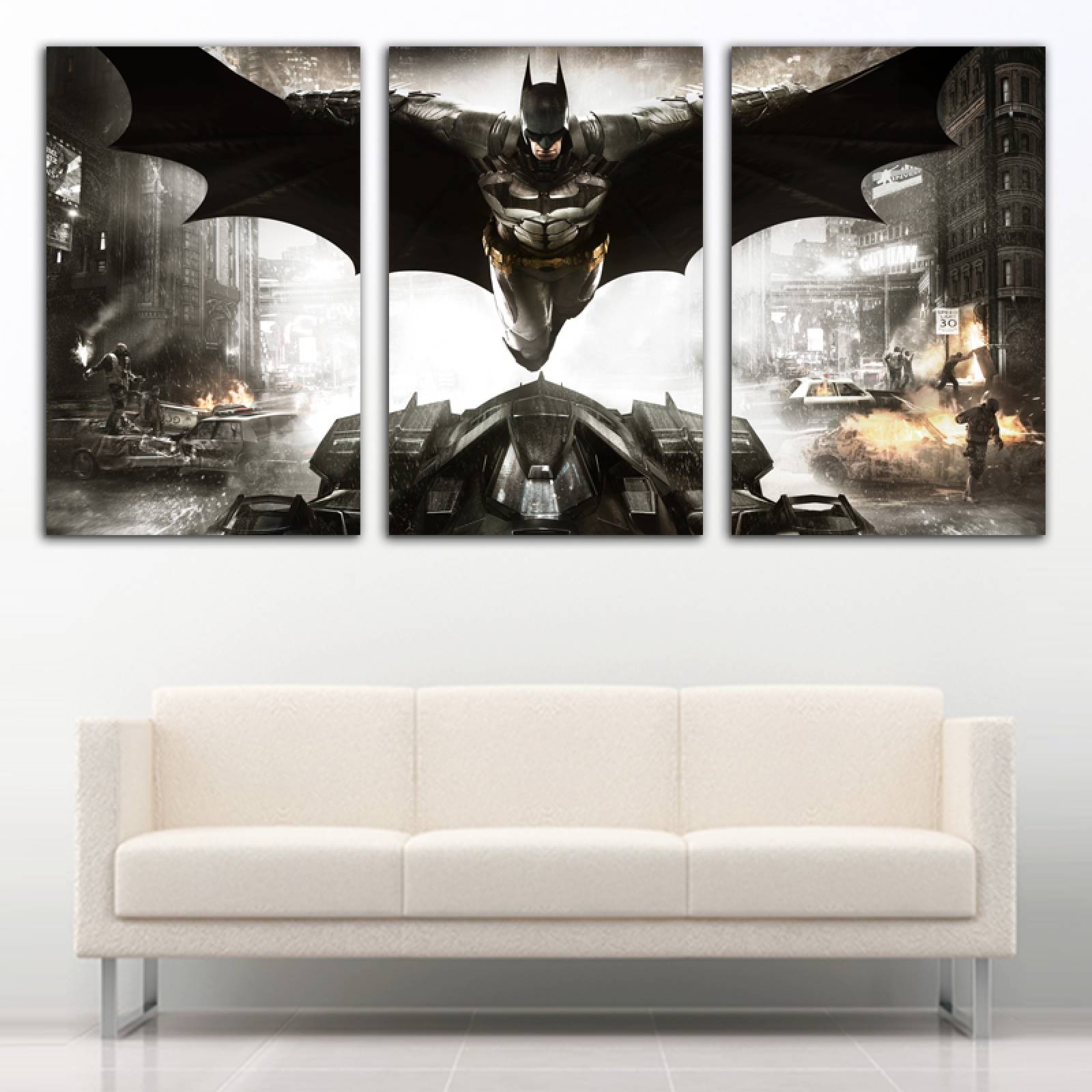 Cuadro decorativo Batman Superheroes Comics moderno decoración 168x86cm 3 piezas