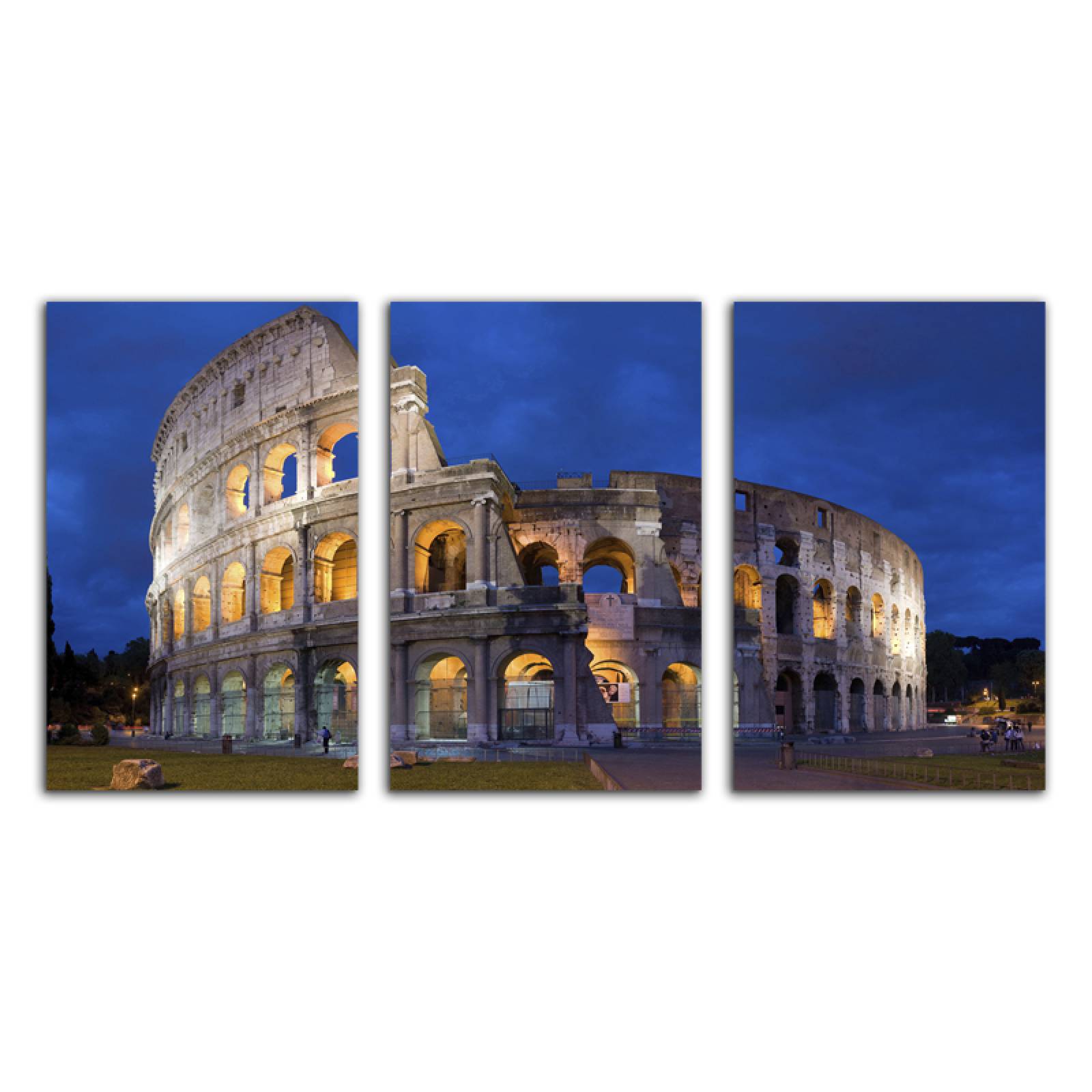 Cuadro decorativo Coliseo Romano Ciudad Roma Italia moderno decoración 168x86cm 3 piezas