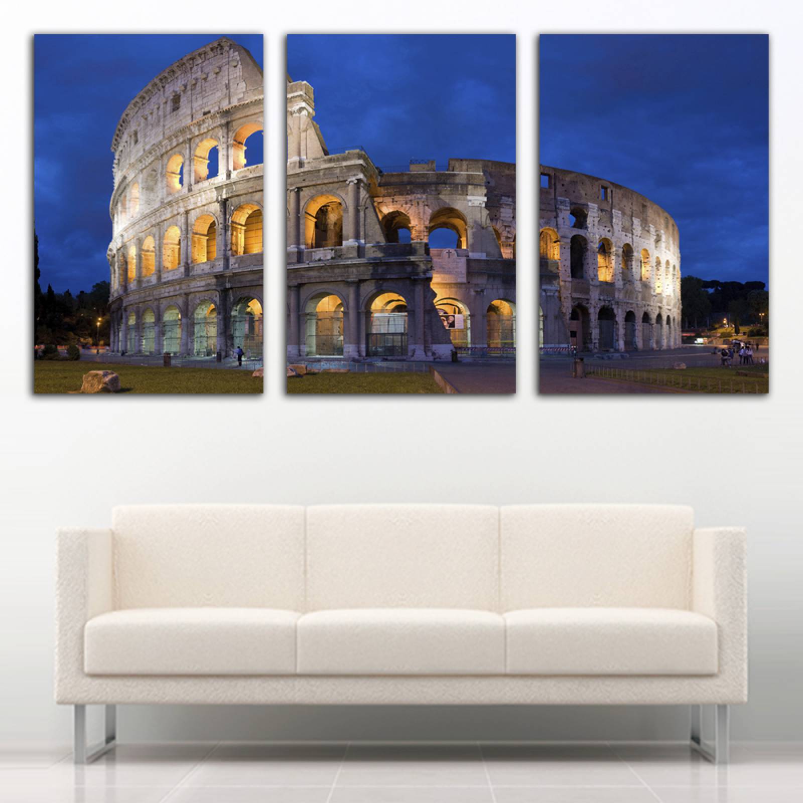 Cuadro decorativo Coliseo Romano Ciudad Roma Italia moderno decoración 168x86cm 3 piezas