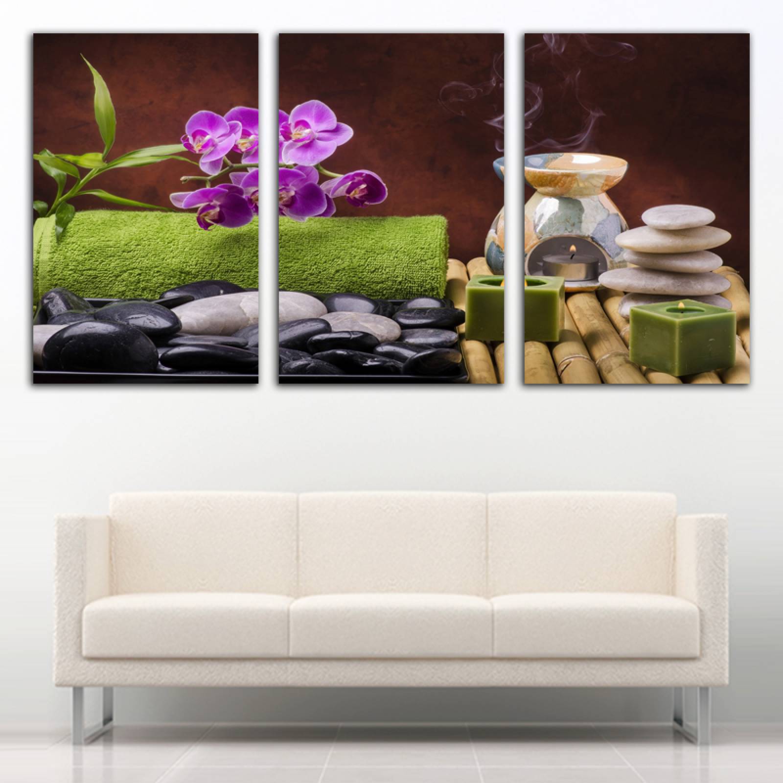 Cuadro decorativo Zen Spa moderno decoración 168x86cm 3 piezas