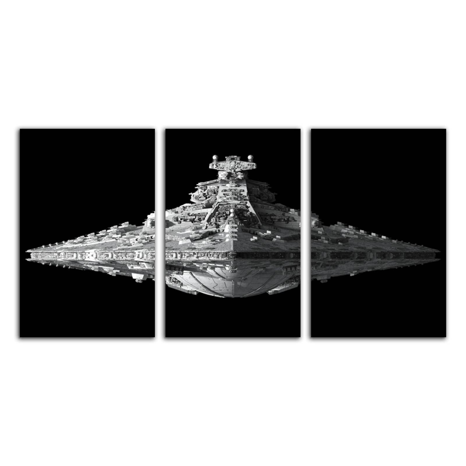 Cuadro decorativo Star Wars Nave Destructor Estelar Peliculas moderno decoración 168x86cm 3 piezas