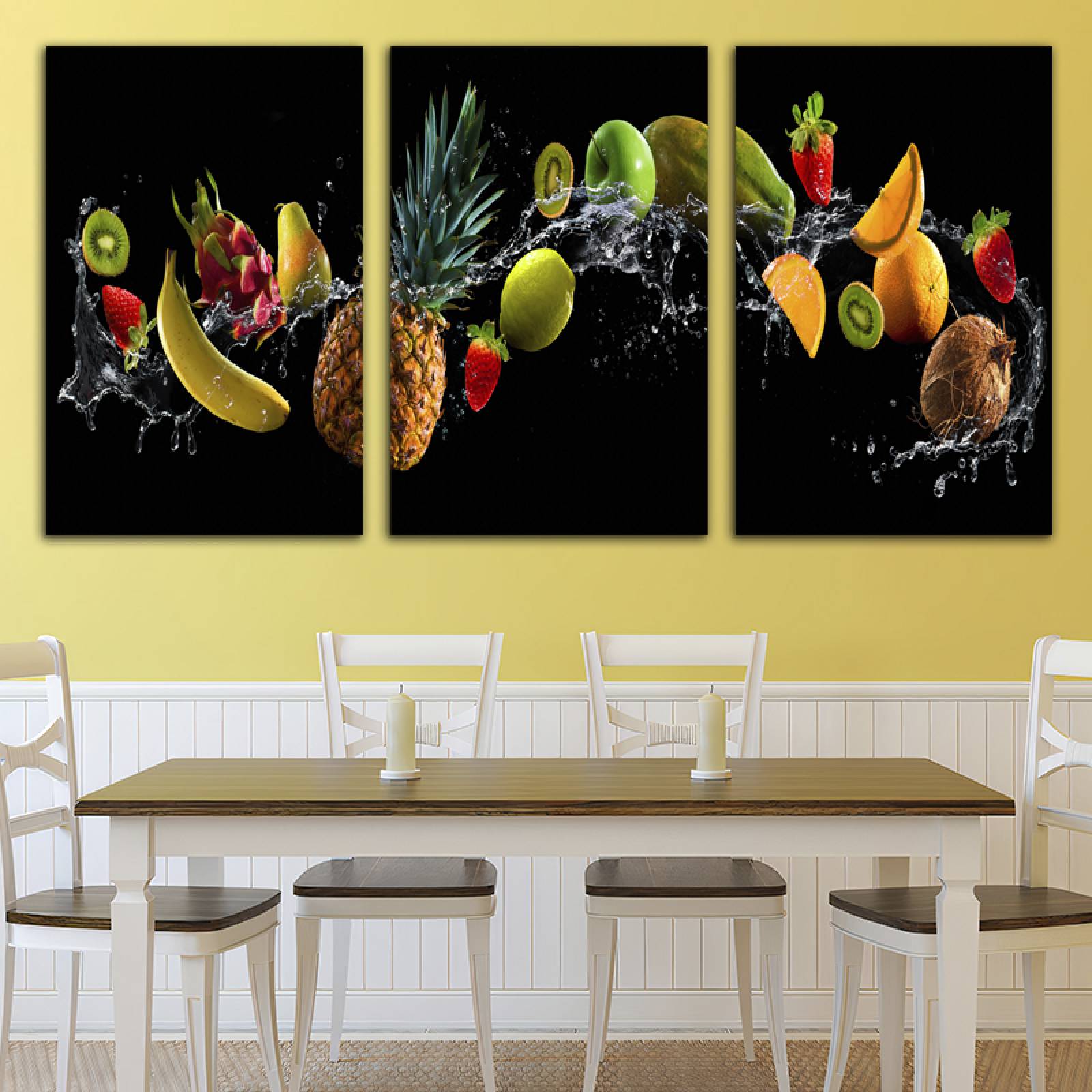 Cuadro decorativo Frutas Decoracion para Comedores y Restaurantes moderno 168x86cm 3 piezas