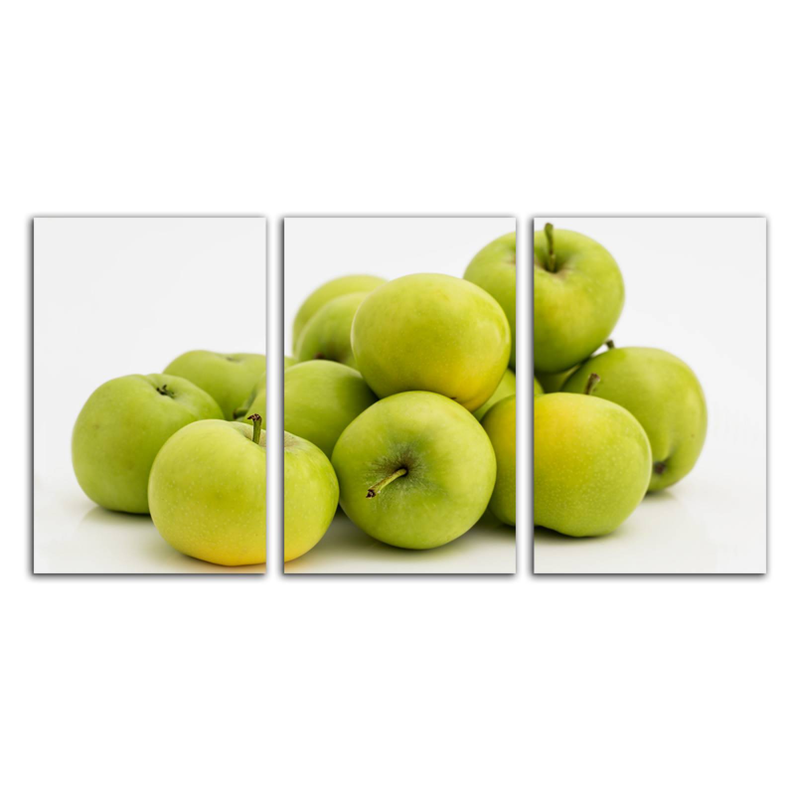 Cuadro decorativo Manzanas Verdes Decoración para Comedores y Restaurantes moderno 168x86cm 3 piezas