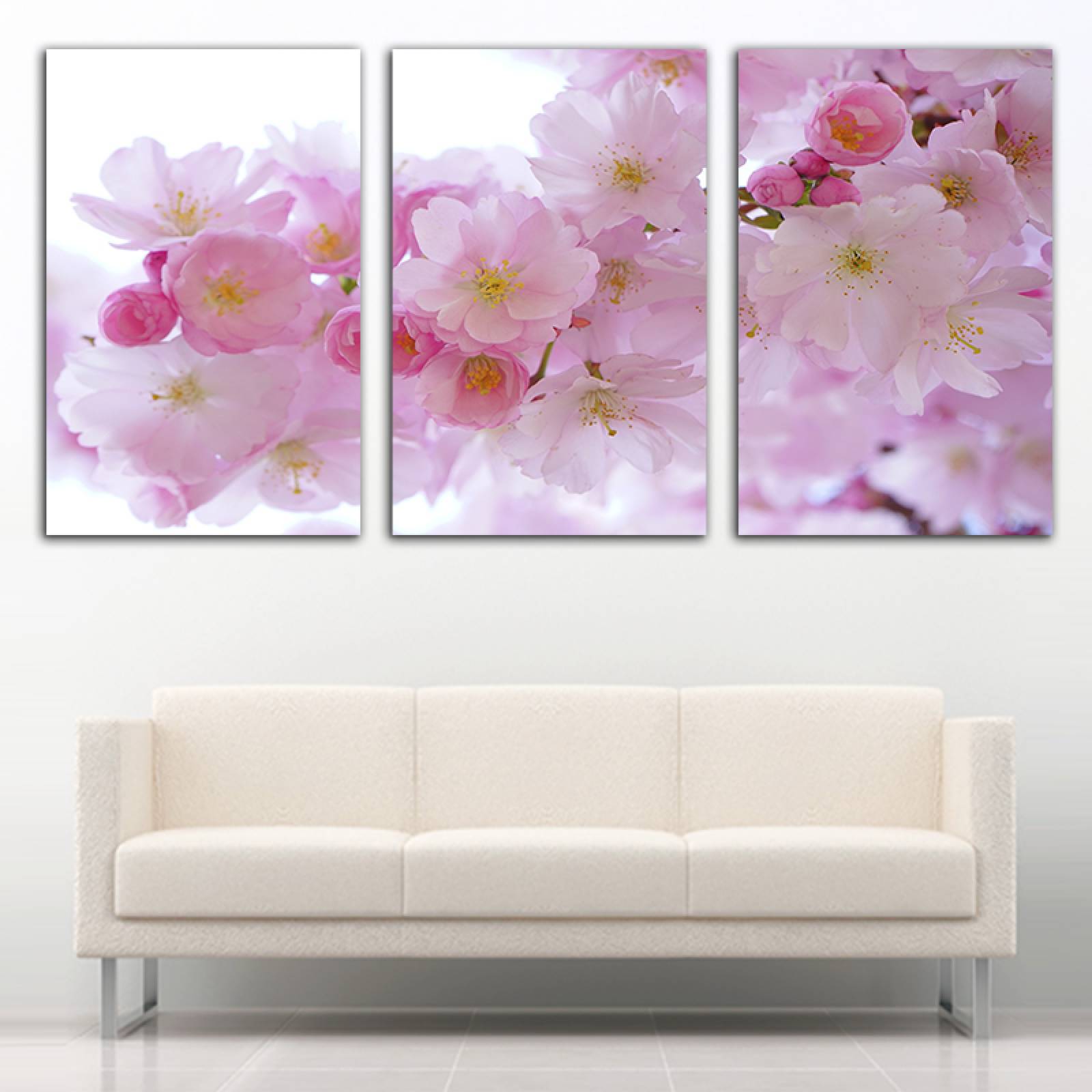 Cuadro decorativo Flores de Cerezo Japones moderno decoración 168x86cm 3 piezas