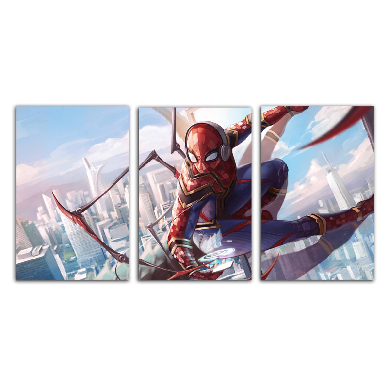 Cuadro decorativo Spiderman Superheroes Pelicula Vengadores moderno decoración 168x86cm 3 piezas