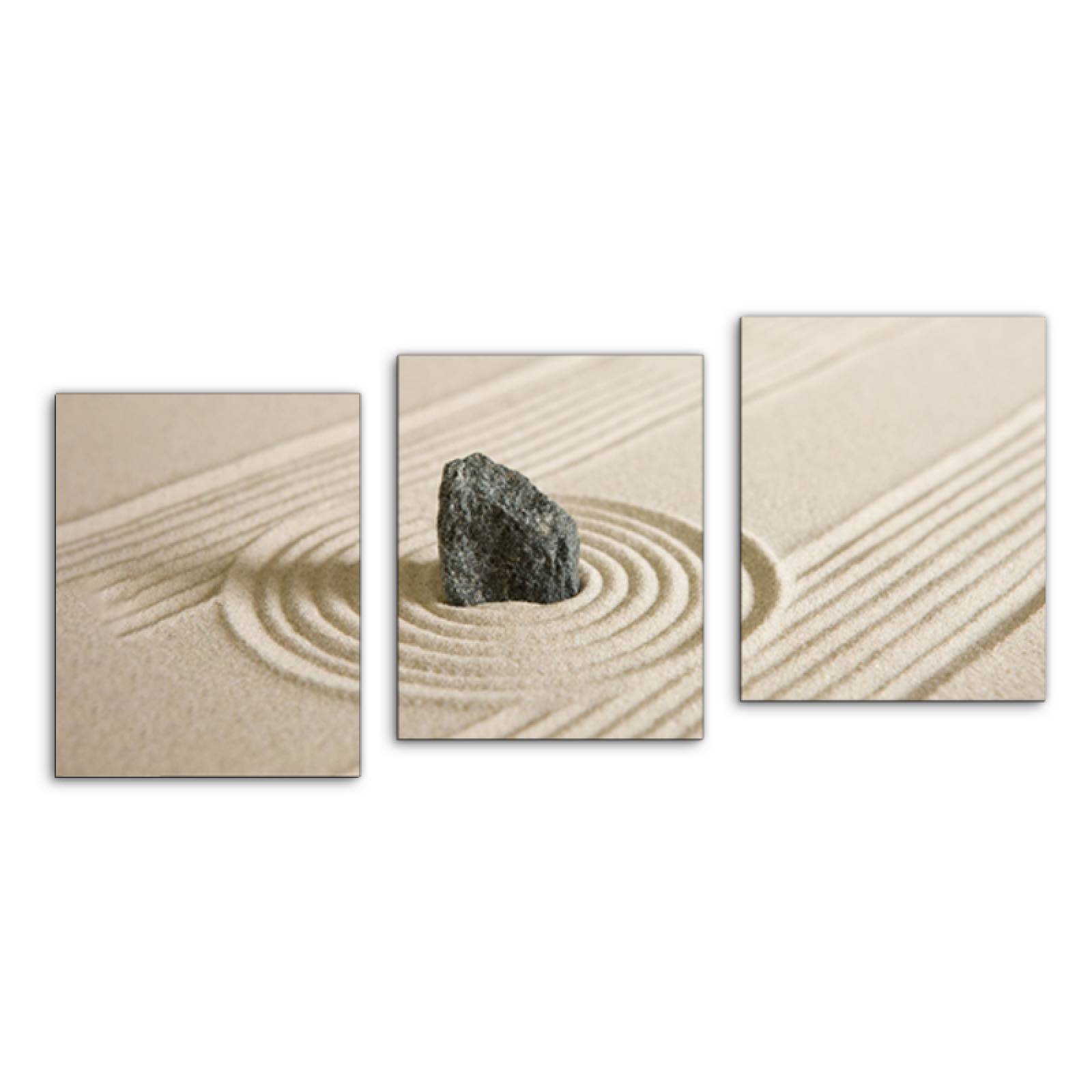 Cuadro decorativo Jardín Zen Meditación Moderno Decoración 120x60cm 3 piezas