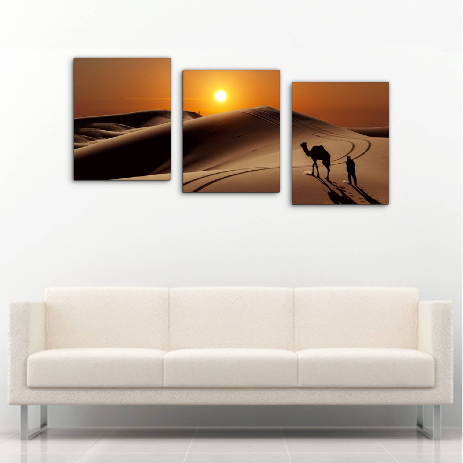 Cuadro decorativo Paisaje Natural Desierto Moderno Decoración 120x60cm 3 piezas