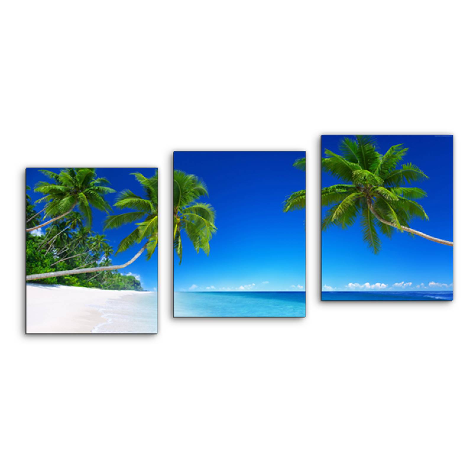 Cuadro decorativo Playa Paisaje Natural Azul Moderno Decoración 120x60cm 3 piezas