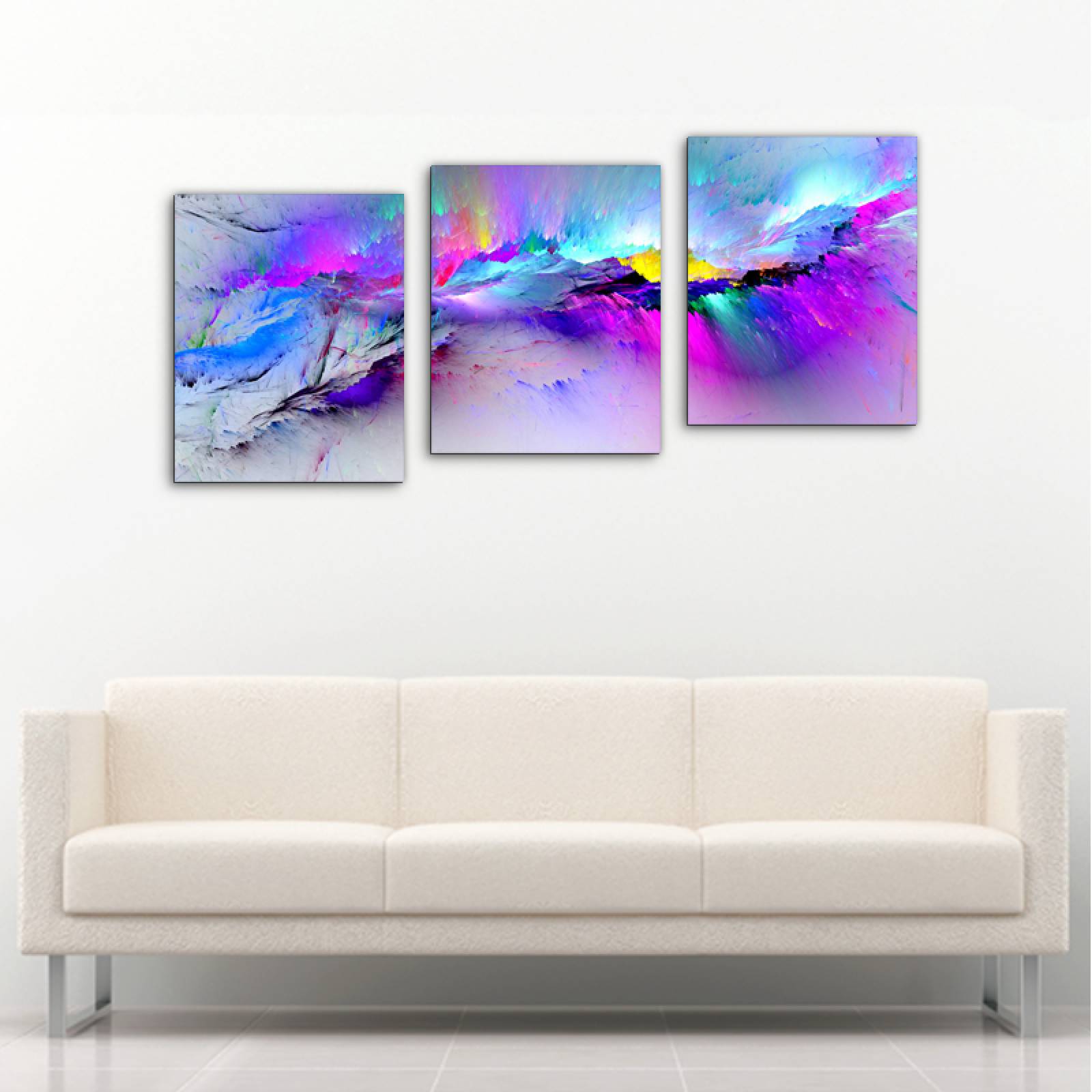 Cuadro decorativo Abstracto Minimalista Colores Moderno Decoración 120x60cm 3 piezas