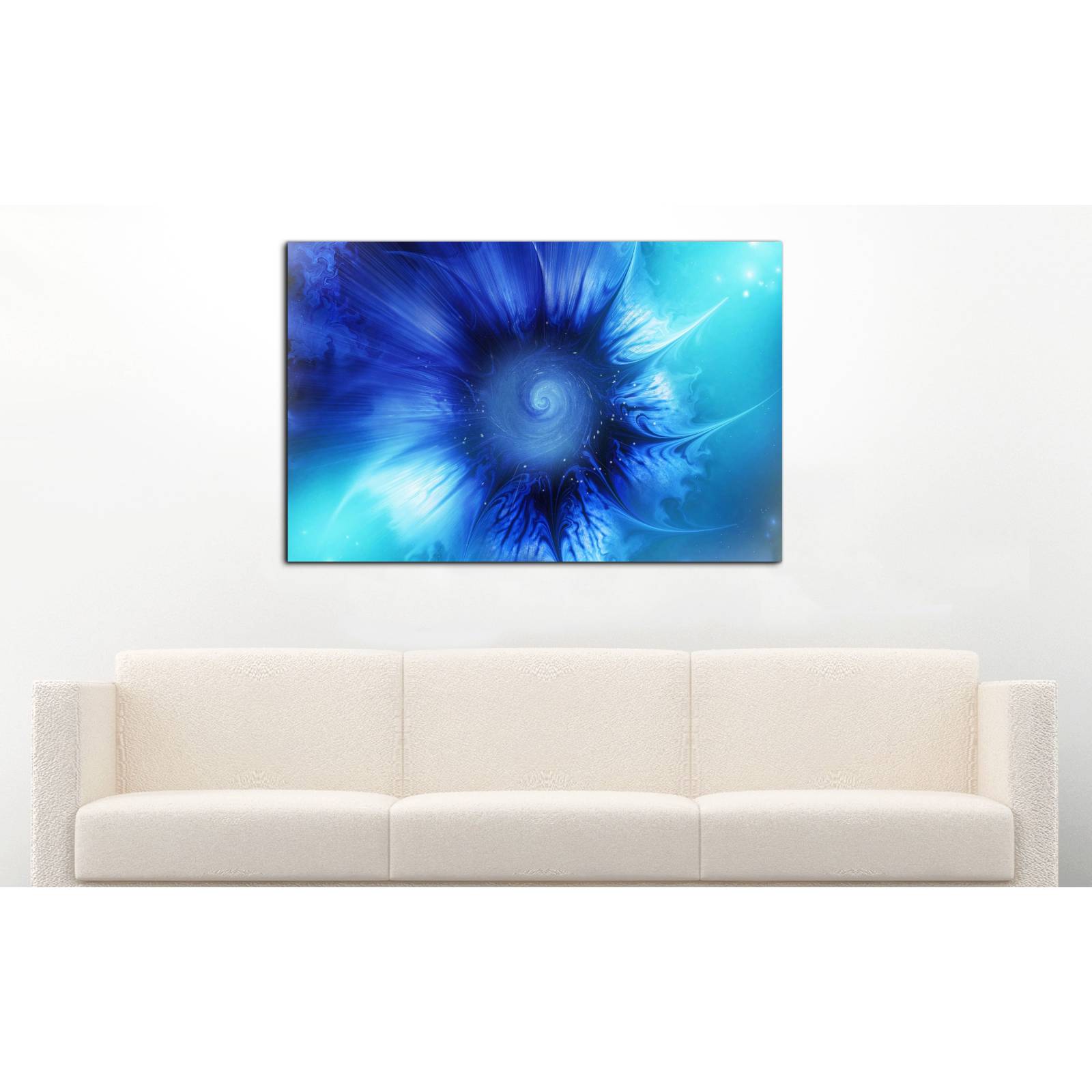 Cuadro de Pared Abstracto Azul Minimalista Moderno 86x56cm