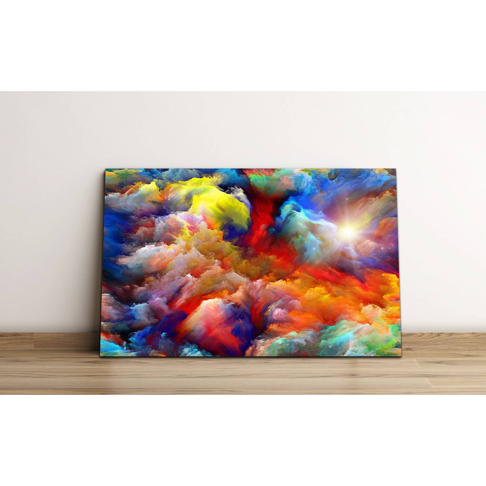 Cuadro de Pared Abstracto Nubes de Colores Moderno 86x56cm