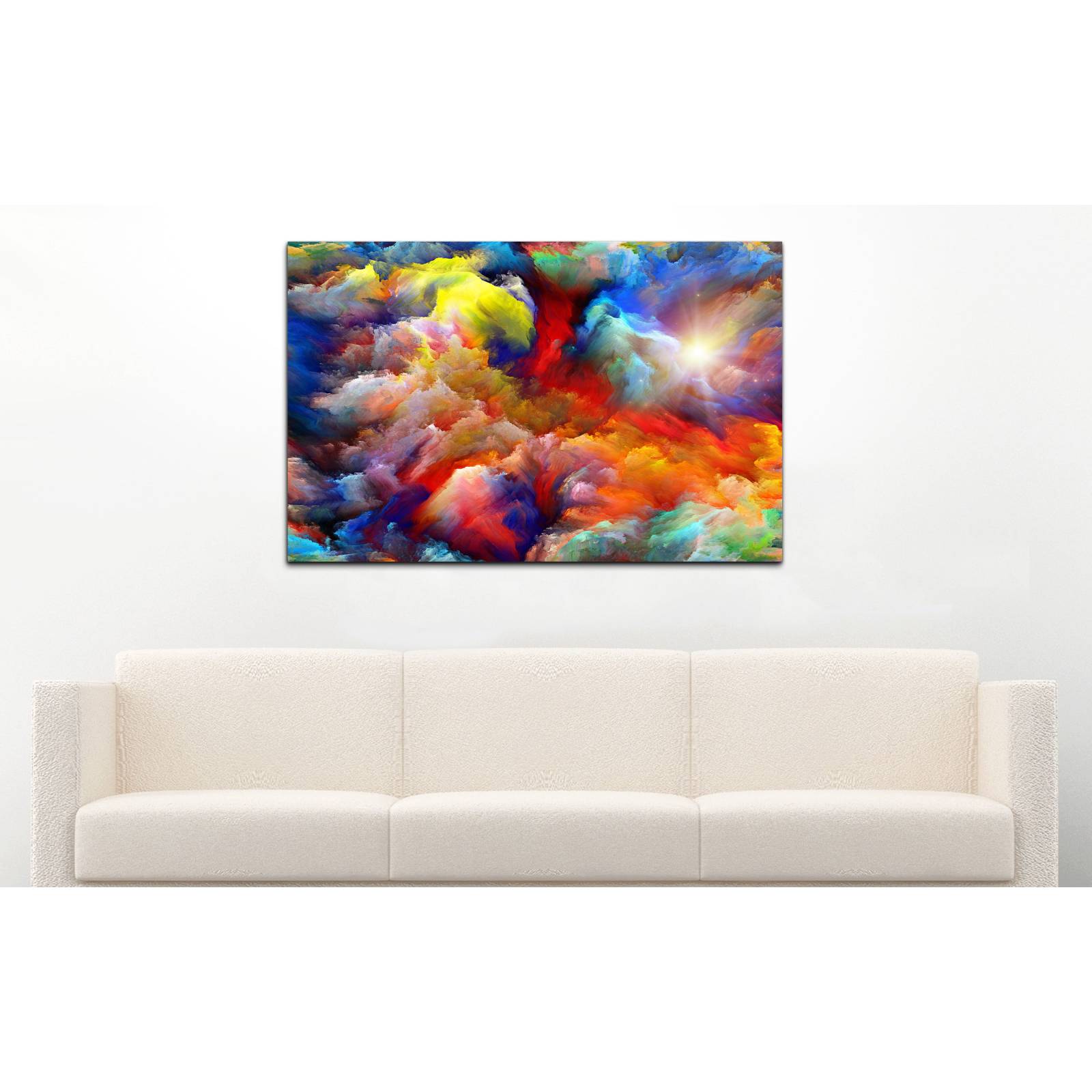 Cuadro de Pared Abstracto Nubes de Colores Moderno 86x56cm