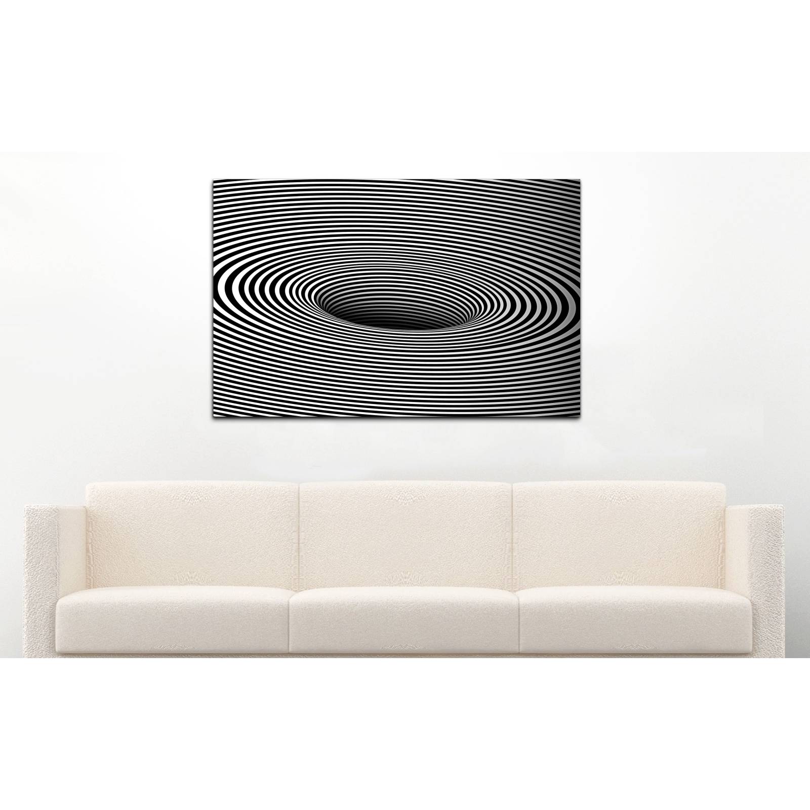 Cuadro de Pared Abstracto Minimalista Blanco y Negro Moderno 86x56cm