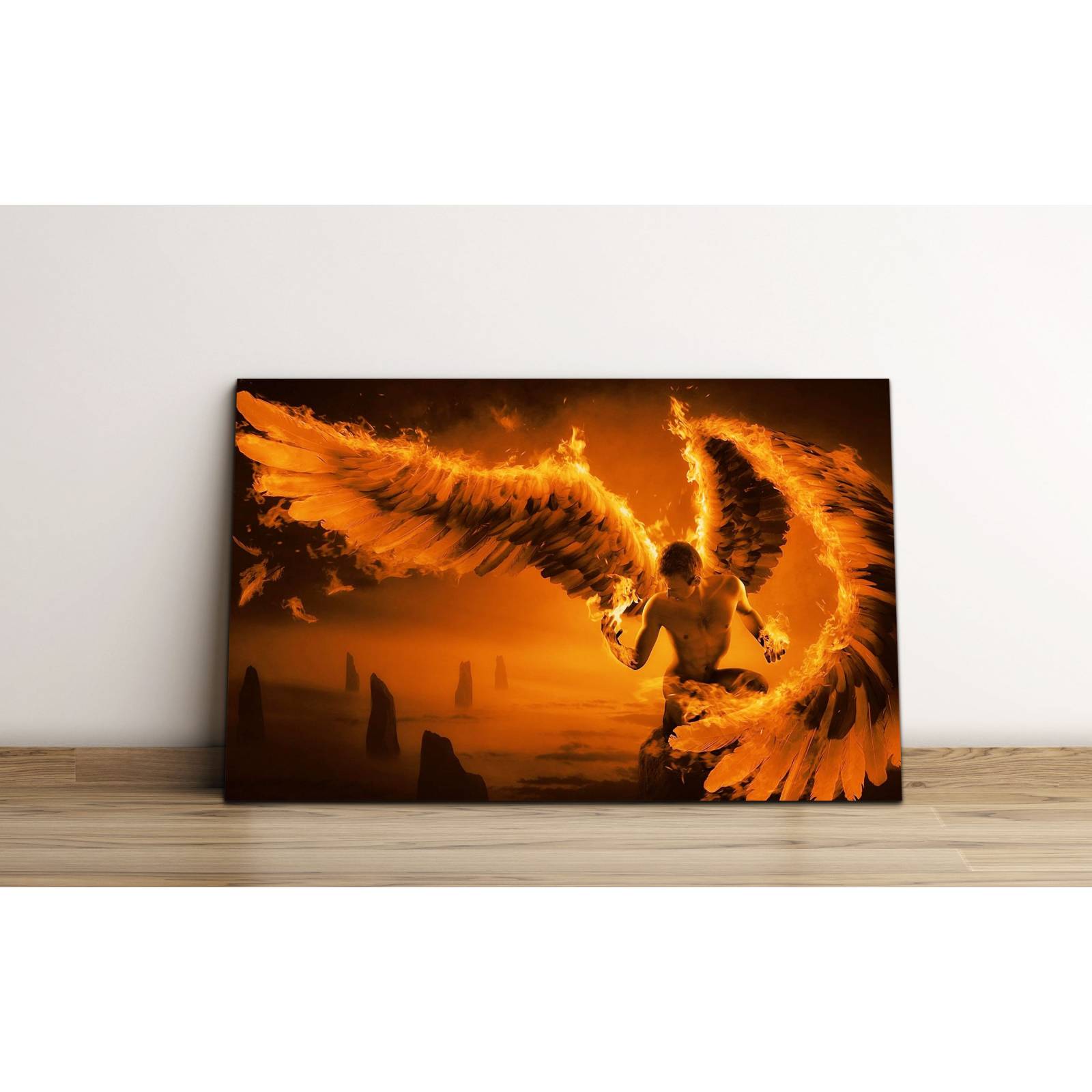 Cuadro de Pared Ángel de Fuego Moderno Decoracíon 86x56cm