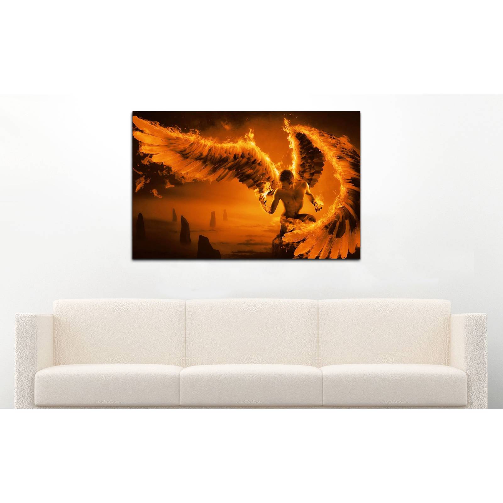 Cuadro de Pared Ángel de Fuego Moderno Decoracíon 86x56cm