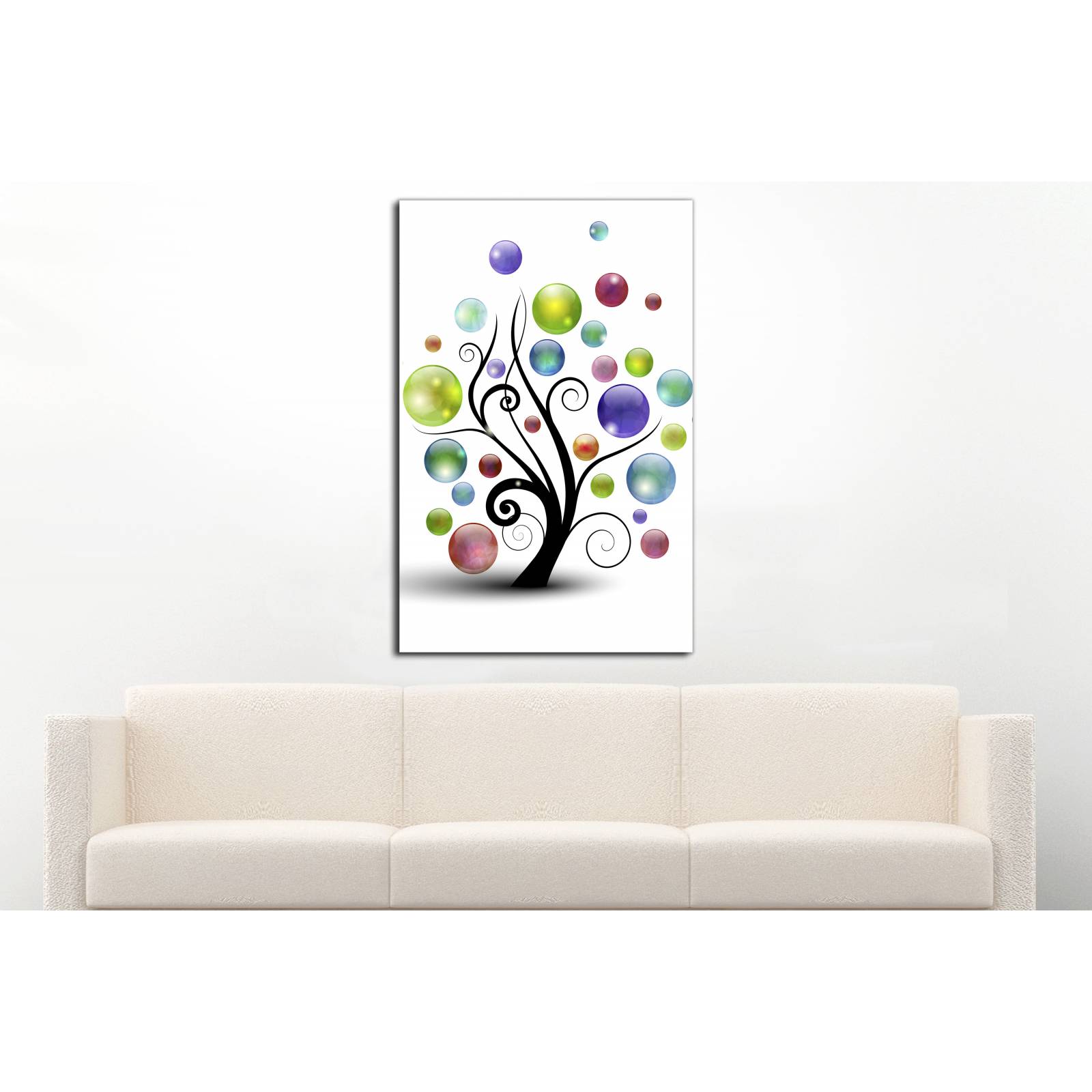 Cuadro de Pared Abstracto Árbol de Esferas Moderno Decoracíon 86x56cm