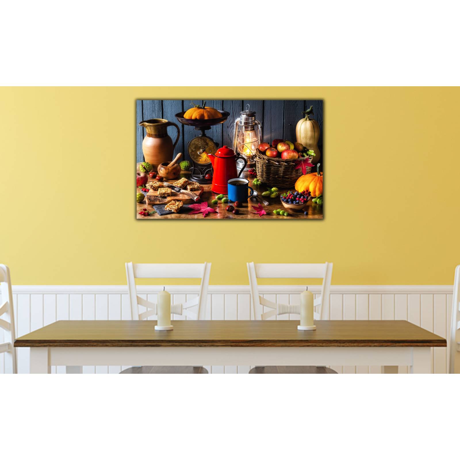 Cuadro de Pared Cocina Rústica Bodegón Moderno Decoracíon 86x56cm