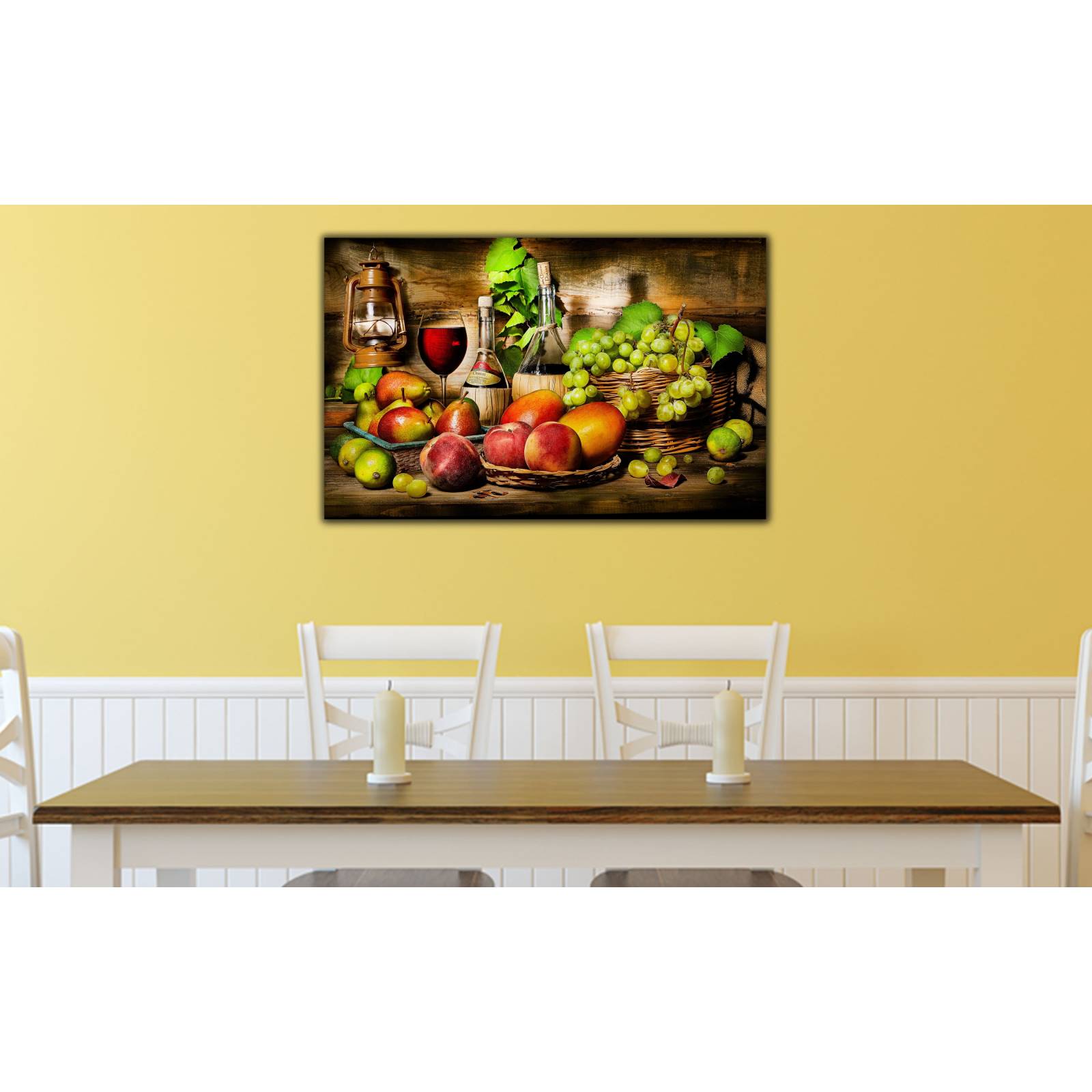 Cuadro de Pared Bodegón de Frutas Moderno Decoracíon Comedores 86x56cm
