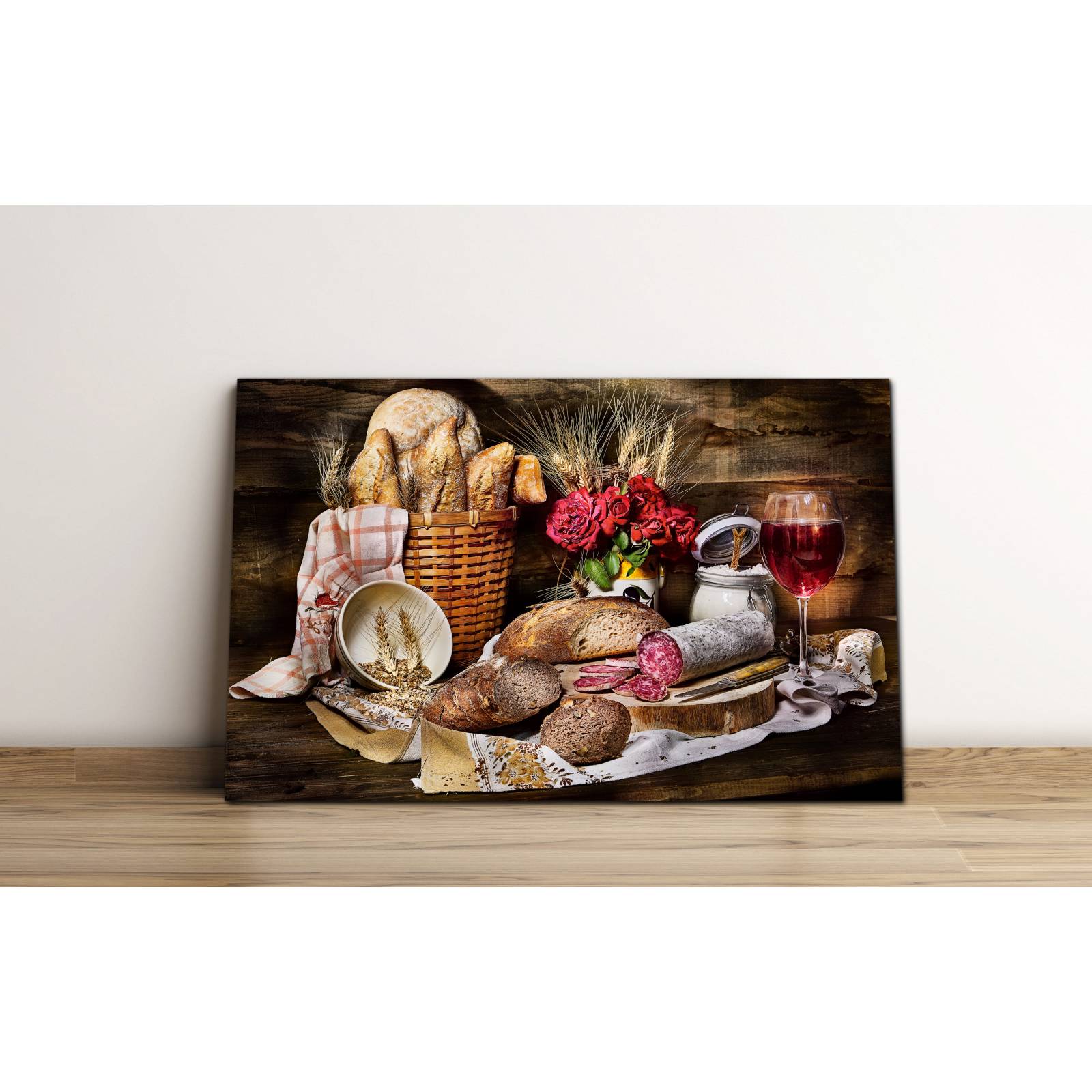 Cuadro de Pared Bodegón de Panes Rústicos Decoracíon Comedores 86x56cm