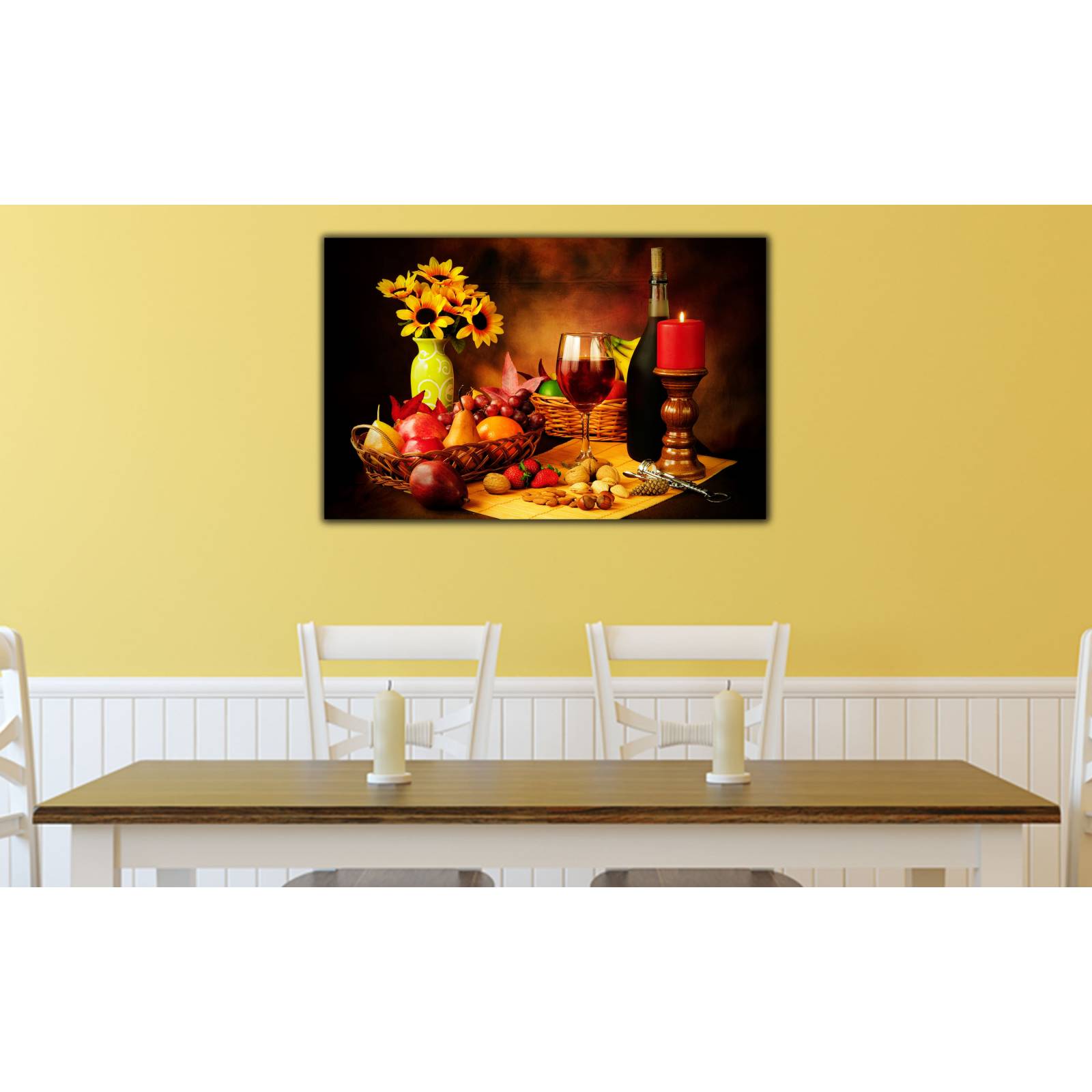 Cuadro de Pared Comedor Rústico Decoracíon 86x56cm