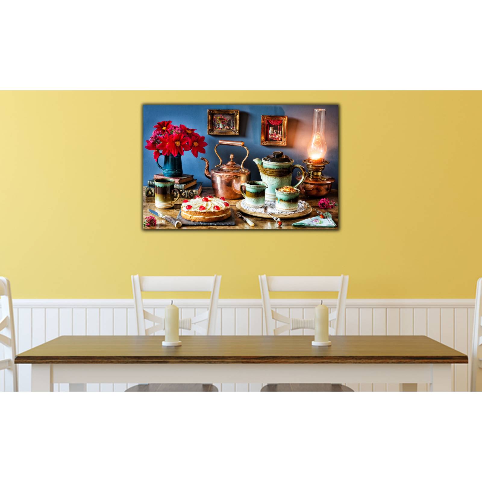 Cuadro de Pared Decoración Mesa Rústica Moderno Decoracíon 86x56cm