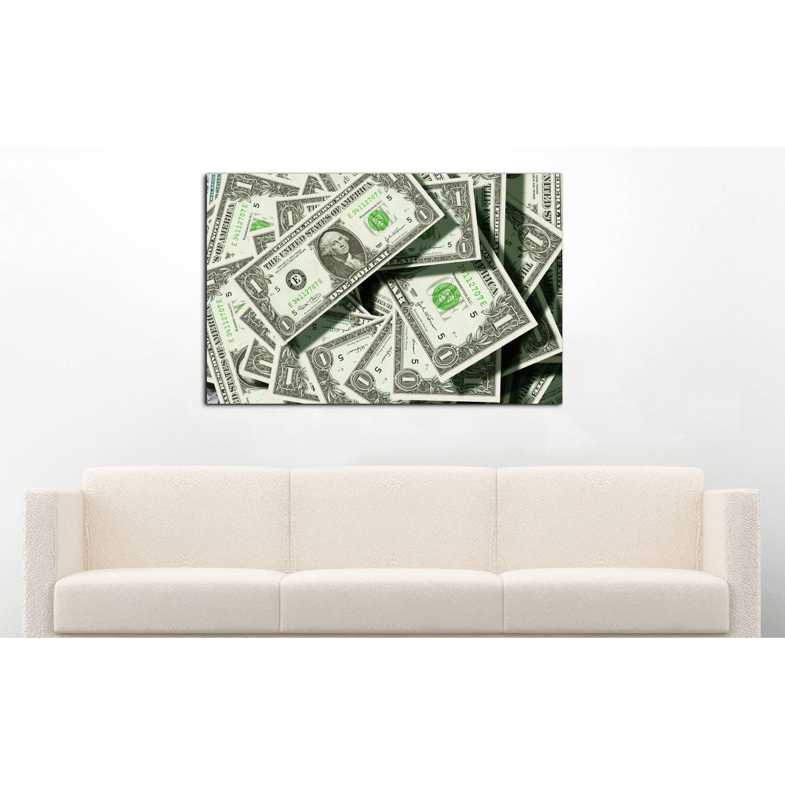 Cuadro de Pared Billetes Dolares Moderno Decoracíon 86x56cm