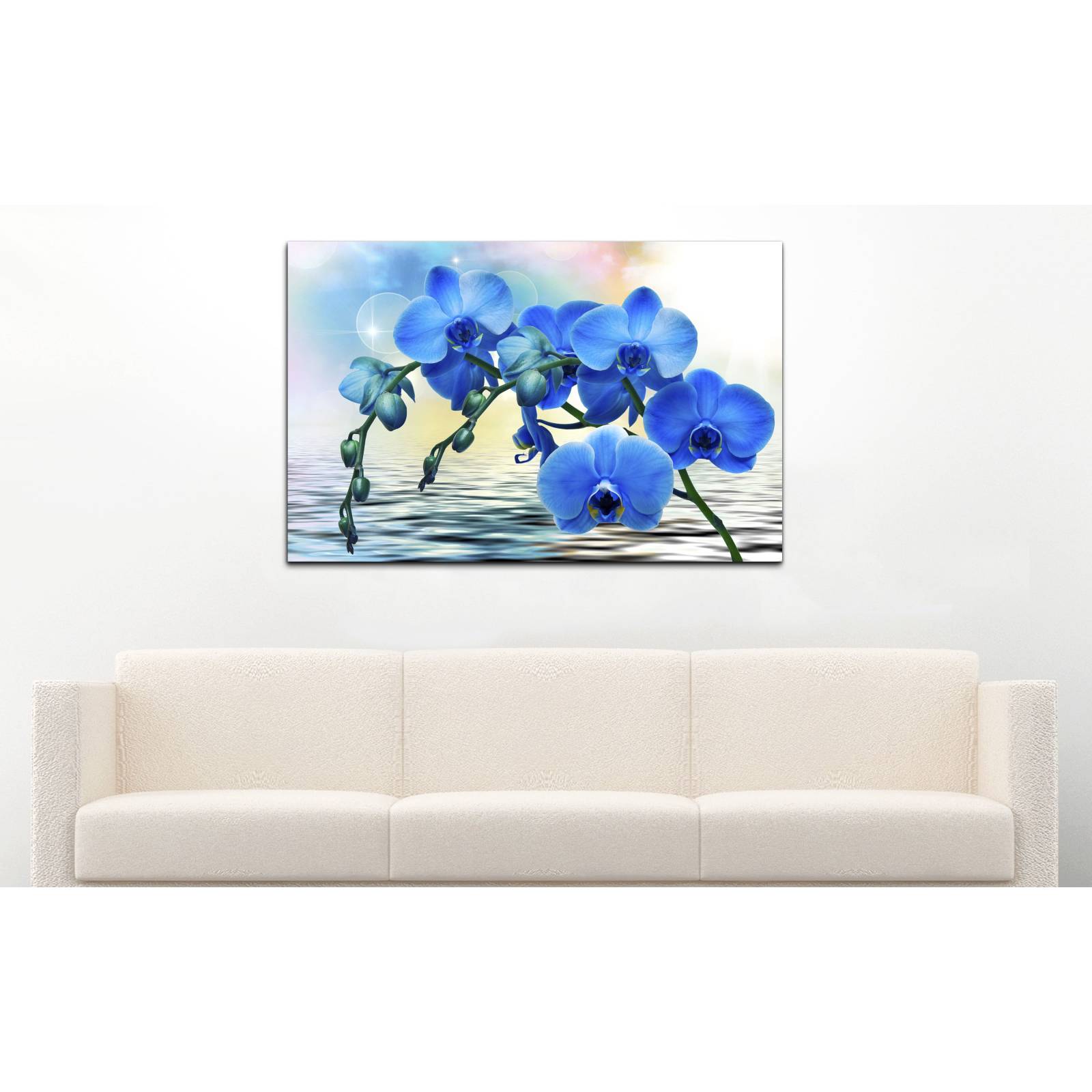 Cuadro de Pared Flores Orquideas Azules Moderno Decoracíon 86x56cm