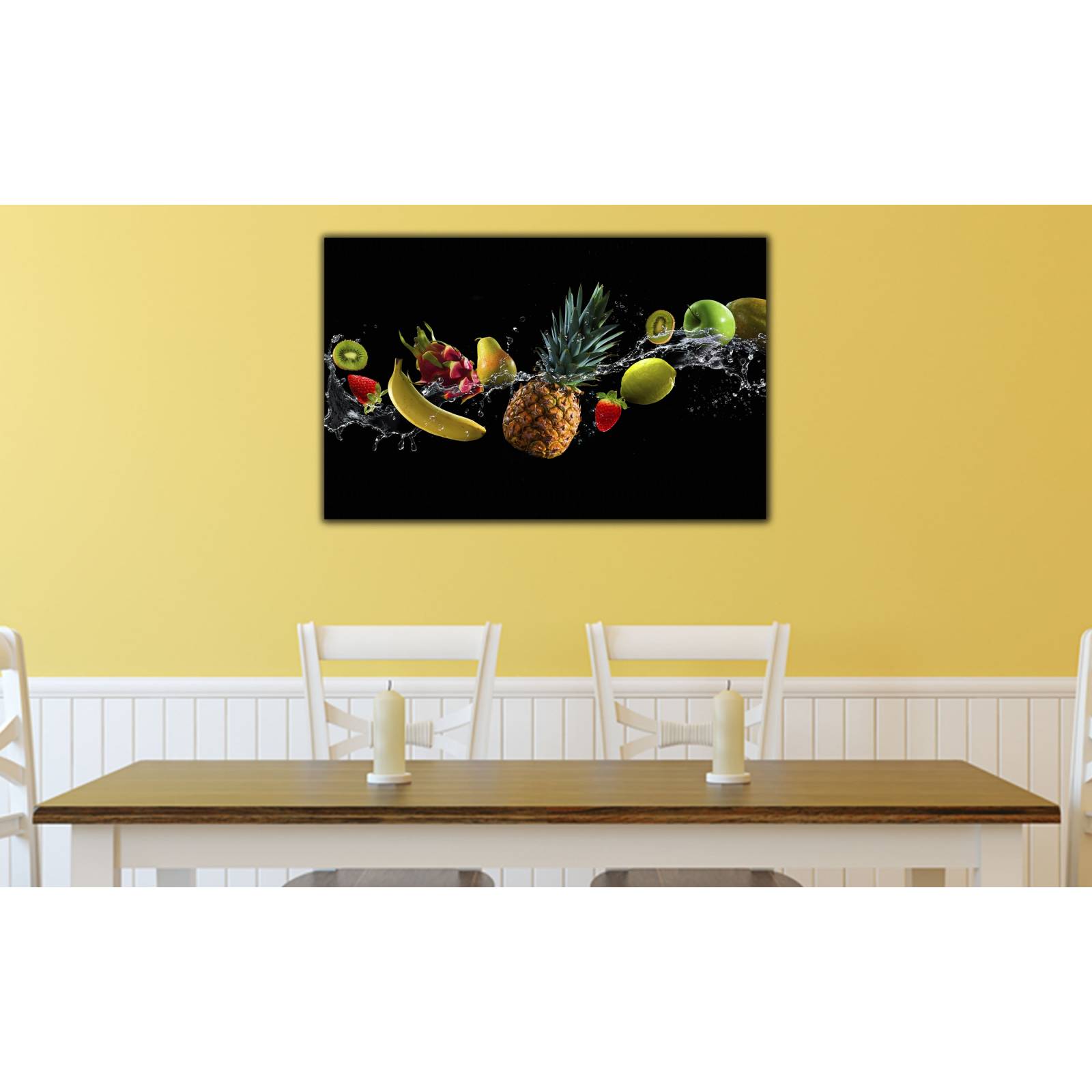 Cuadro de Pared Splash de Frutas Moderno Decoracíon 86x56cm