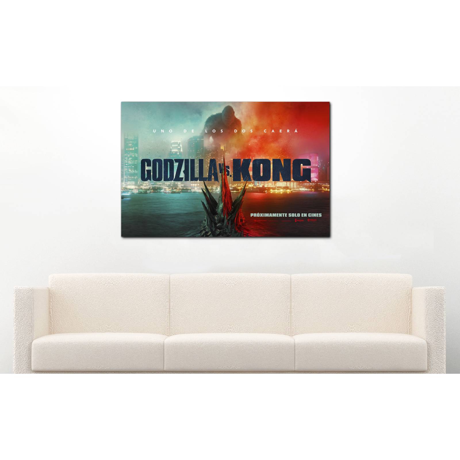 Cuadro de Pared Godzilla VS Kong Pelicula Cine Moderno Decoracíon 86x56cm
