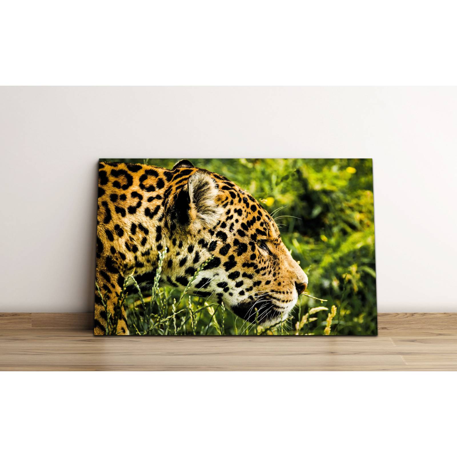 Cuadro de Pared Jaguar Cazando Moderno Decoracíon 86x56cm