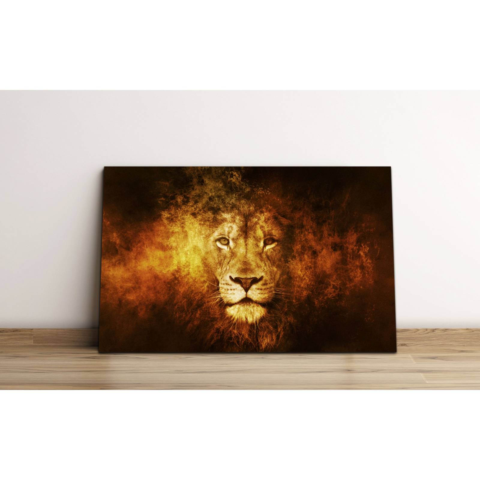 Cuadro de Pared León de Fuego Moderno Decoracíon 86x56cm