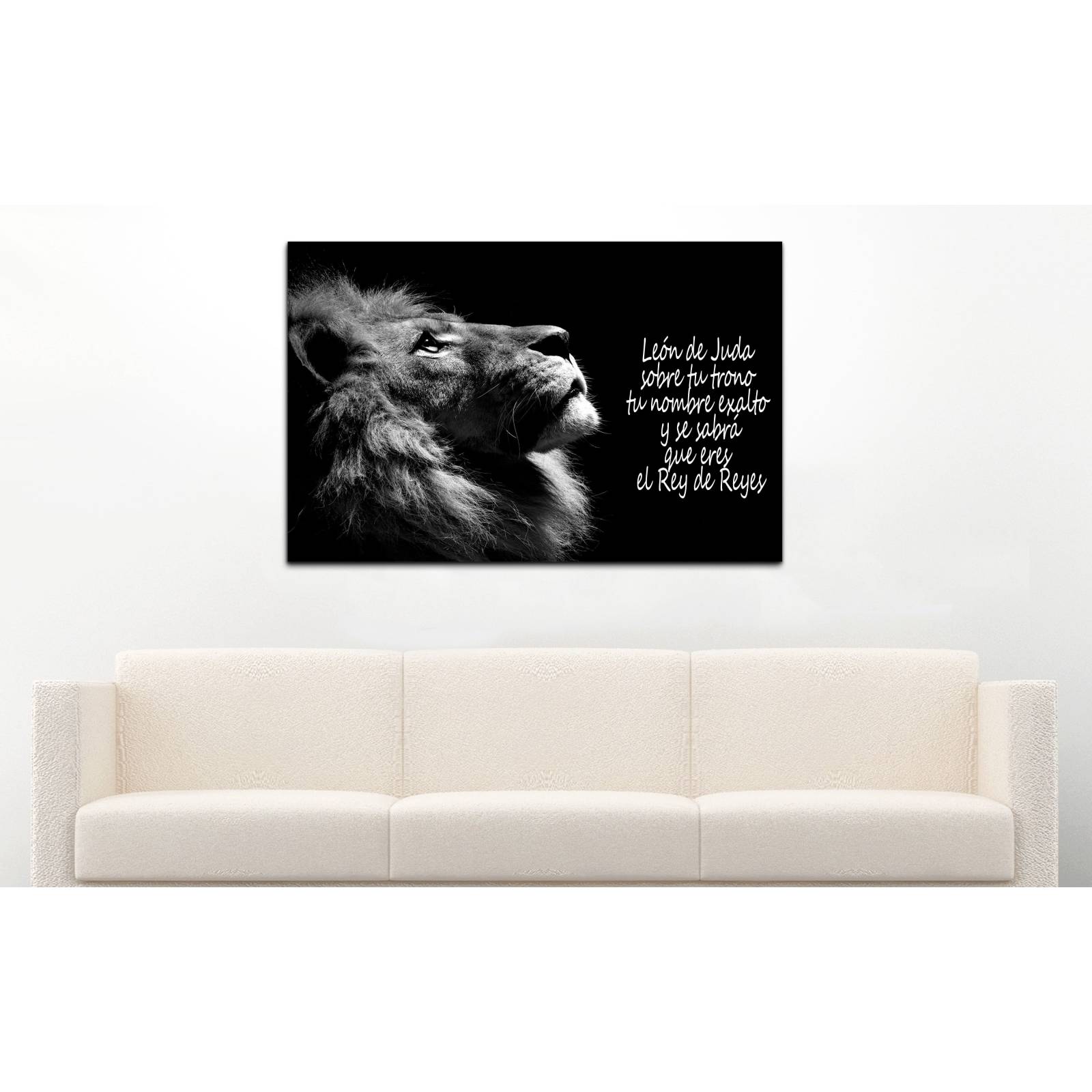 Cuadro de Pared Leon de Juda Rey de Reyes Moderno Decoracíon 86x56cm