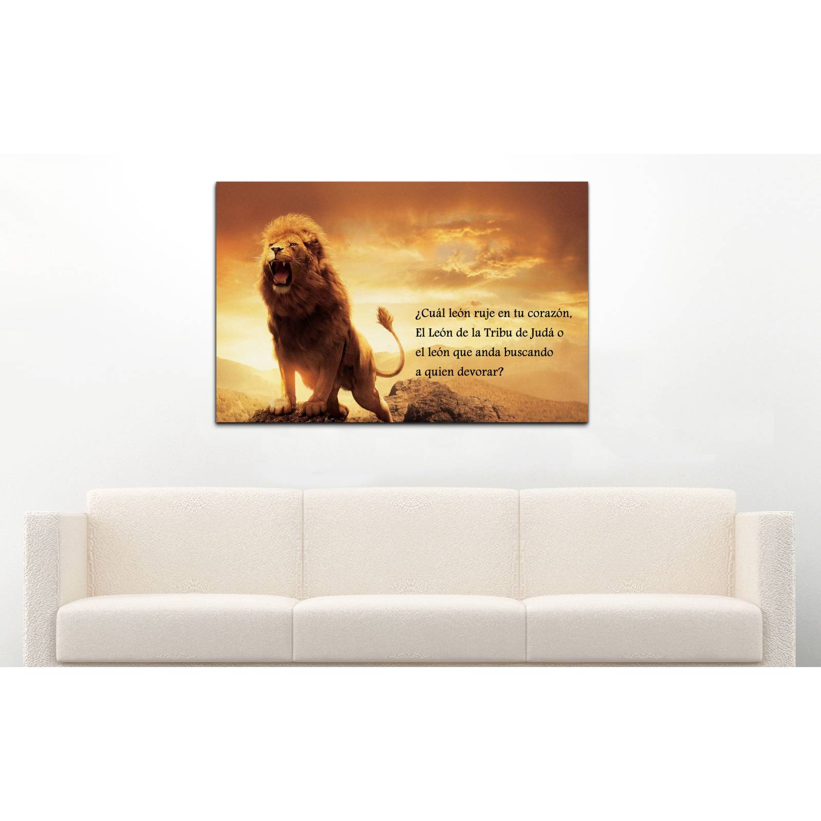 Cuadro de Pared León de Juda Rugiendo Moderno Decoracíon 86x56cm