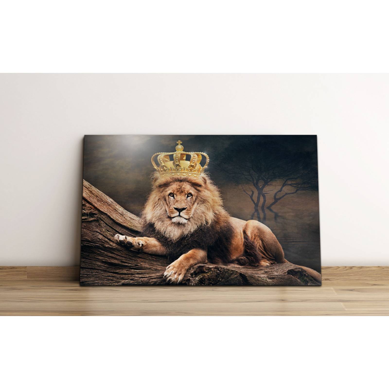 Cuadro de Pared León Rey de la Selva Moderno Decoracíon 86x56cm