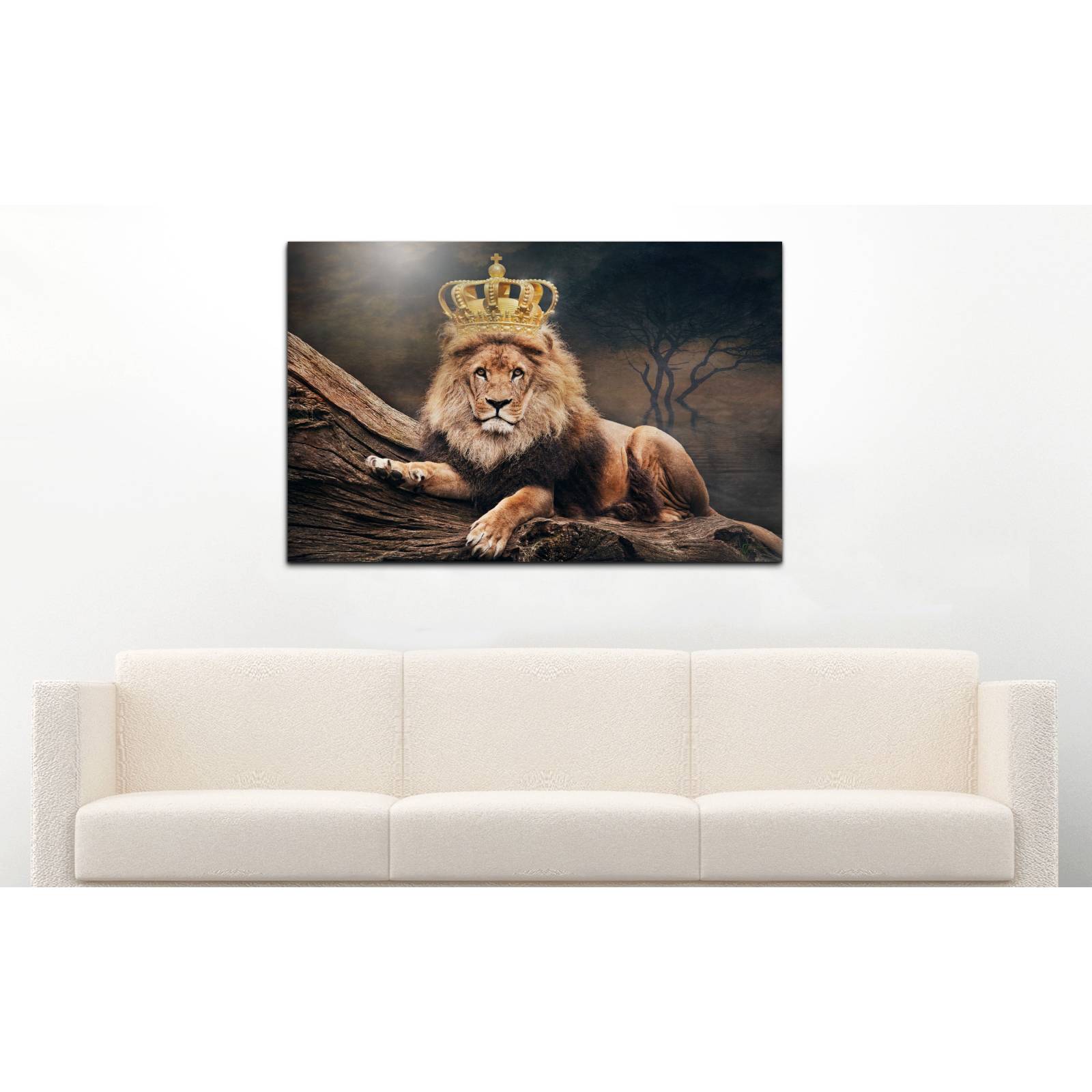 Cuadro de Pared León Rey de la Selva Moderno Decoracíon 86x56cm