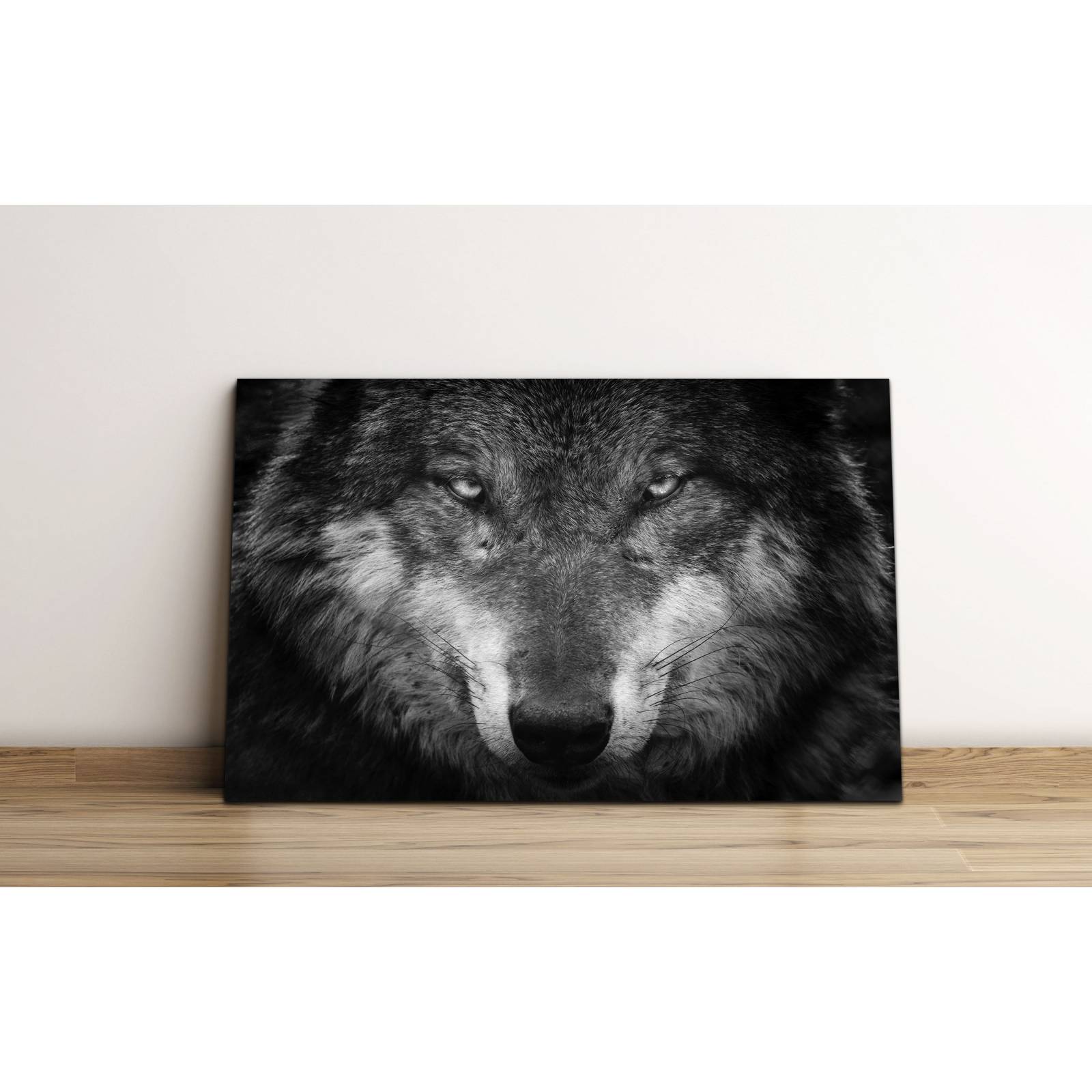 Cuadro de Pared Lobo Gris Moderno Decoracíon 86x56cm