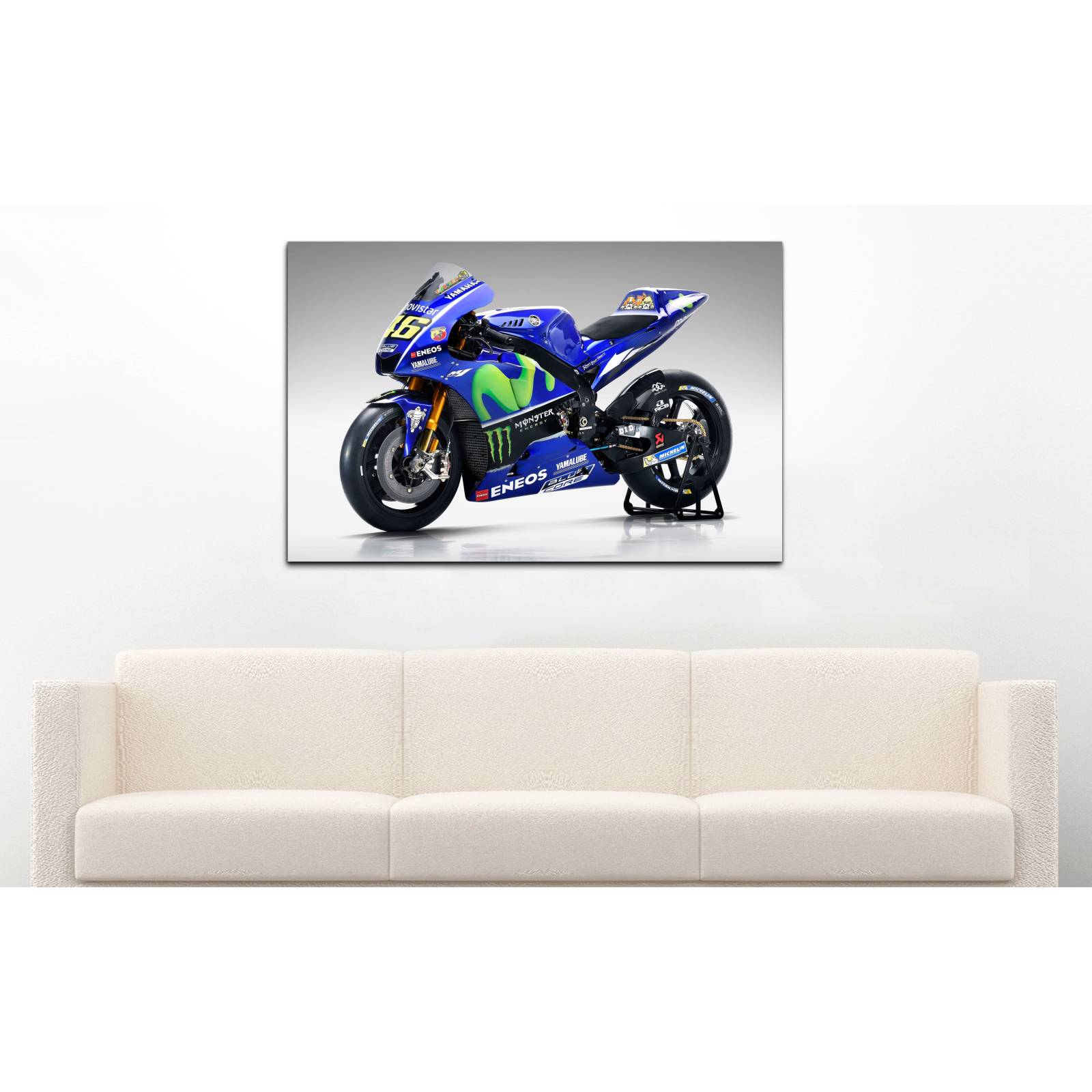 Cuadro de Pared Motocicleta Deportiva Yamaha YZR-S Moderno Decoracíon 86x56cm