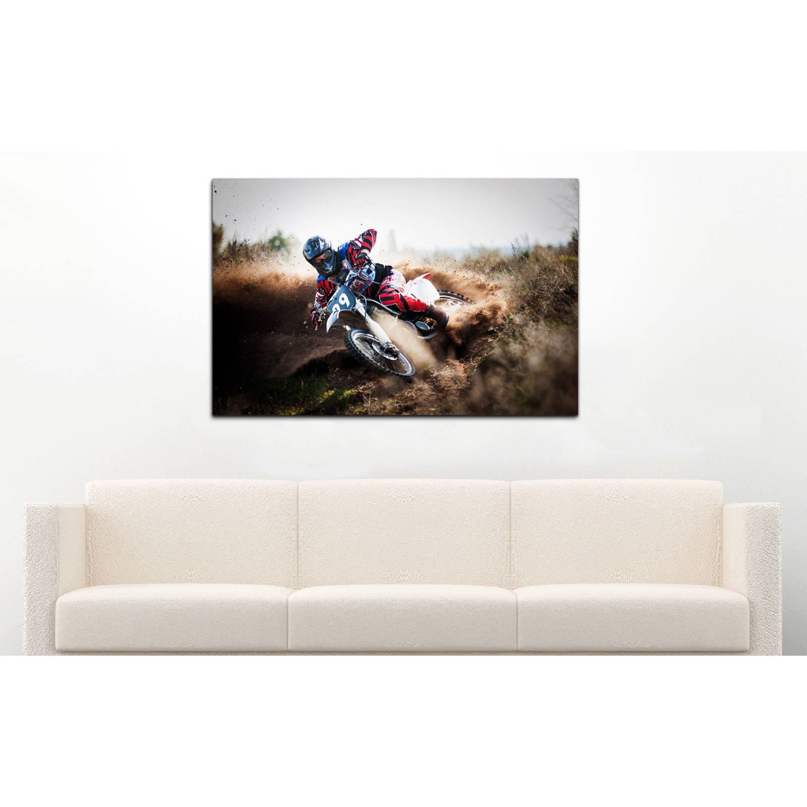 Cuadro de Pared Motocicleta Motocross Moderno Decoracíon 86x56cm
