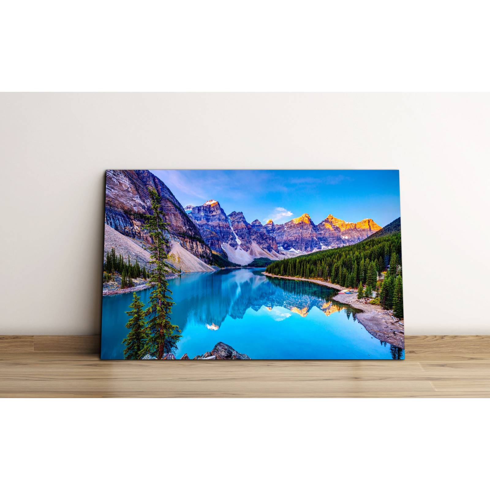 Cuadro de Pared Paisaje Montañas Río Moderno Decoracíon 86x56cm