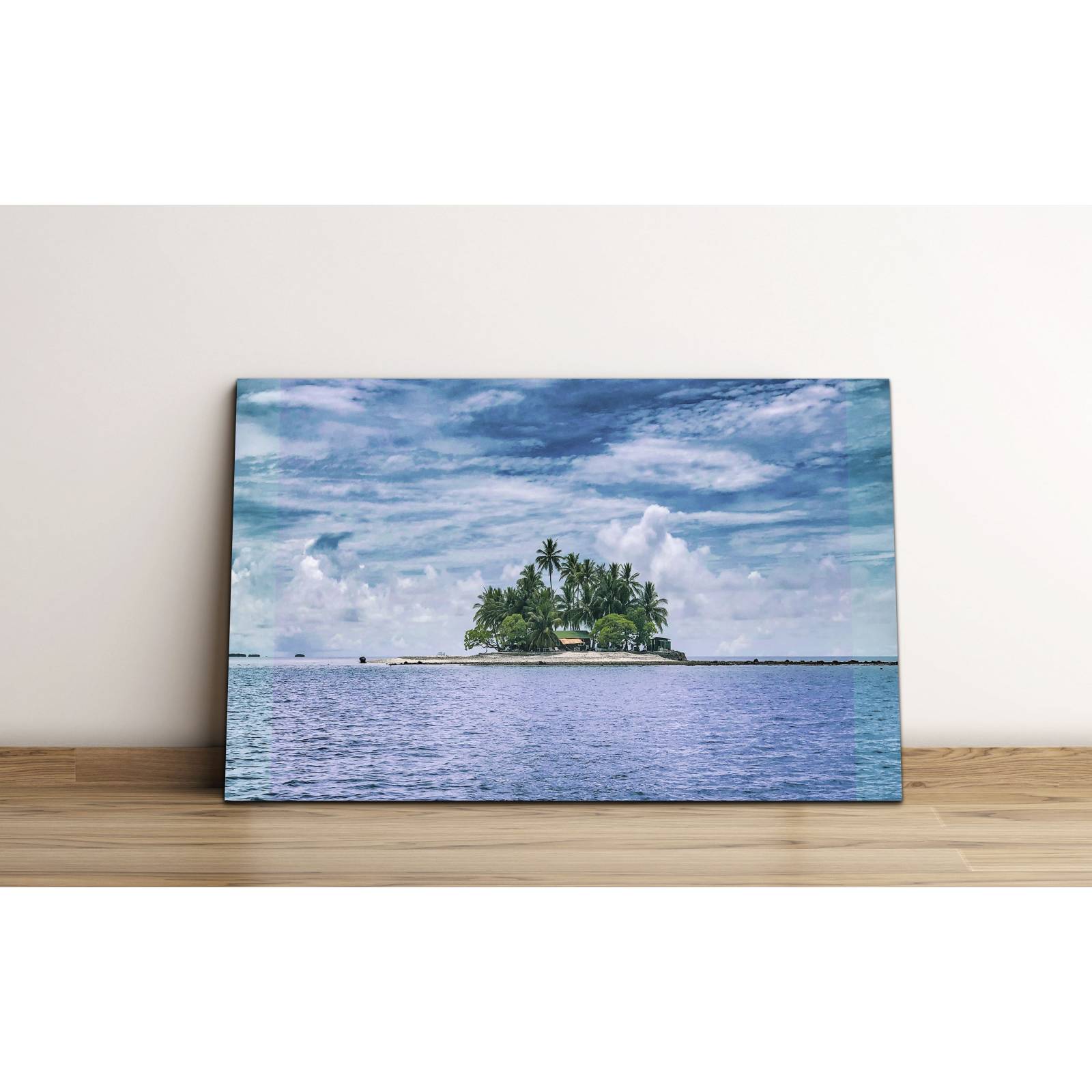 Cuadro de Pared Paisaje Paraiso Isla en Micronesia Moderno Decoracíon 86x56cm
